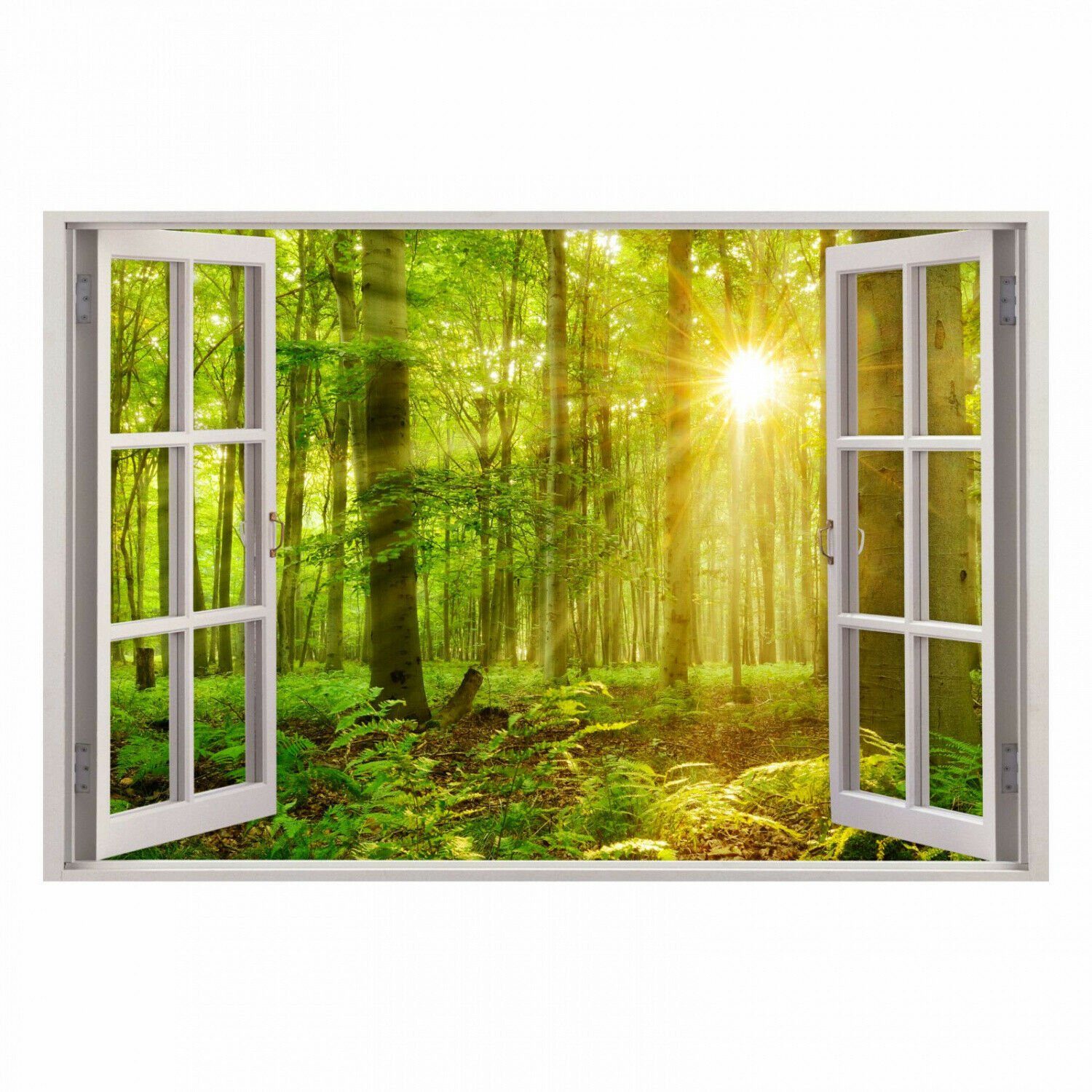 nikima Wandtattoo 216 Fenster - grüner Wald 2 (PVC-Folie), in 5 vers. Größen