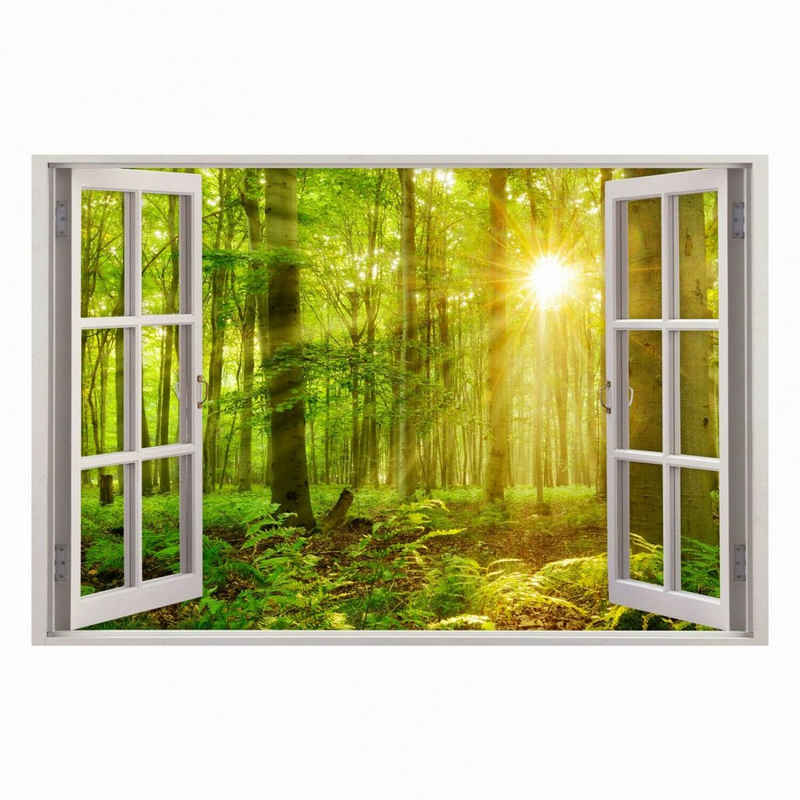 nikima Wandtattoo 216 Fenster - grüner Wald 2 (PVC-Folie), in 5 vers. Größen