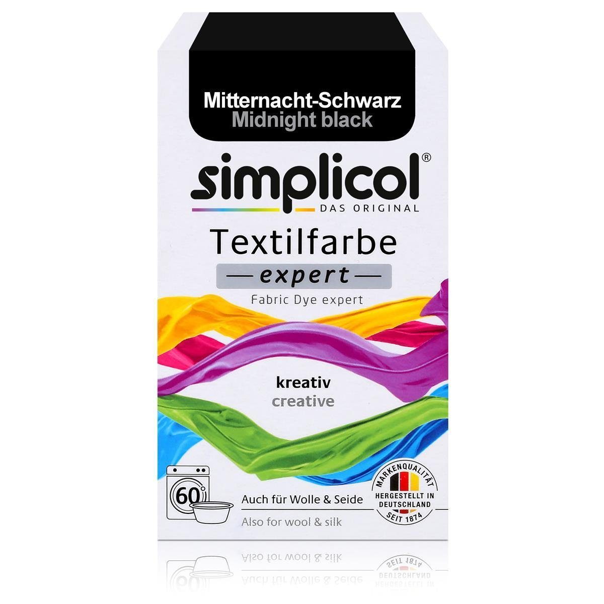 Textilfarbe Simplicol Textilfarbe expert Mitternacht-Schwarz 150g-Farbe zum Färben