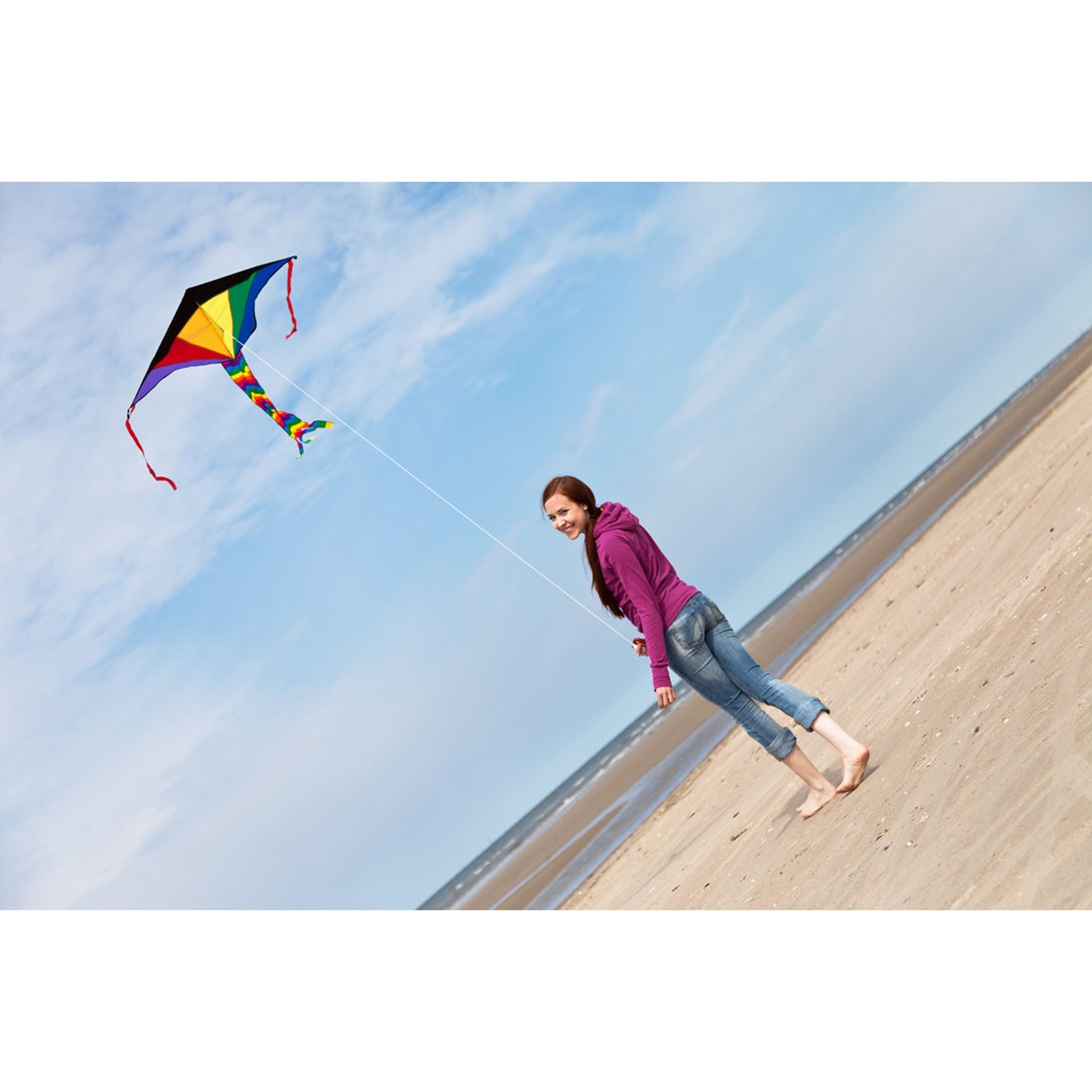 Ecoline Flug-Drache Ecoline Kinderdrachen Simple Flyer Rainbow 120cm