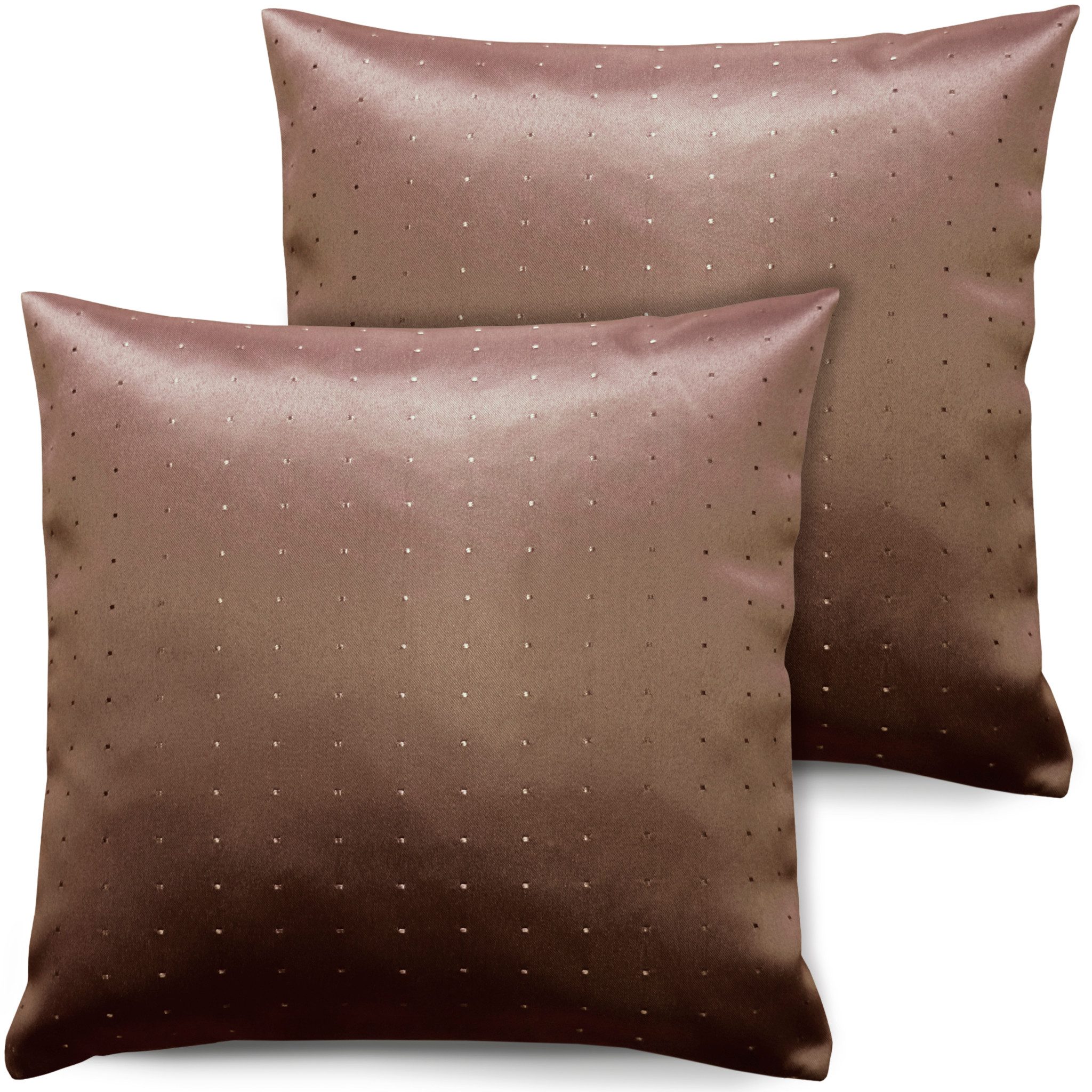 matches21 HOME & HOBBY Kissenbezüge 2er Set Kissenhülle 40x40 cm dunkelbraun mit Reißverschluss als Deko, (2 Stück), Zierkissen-Bezüge einfarbig für Sofa-Kissen, Couch-Kissen