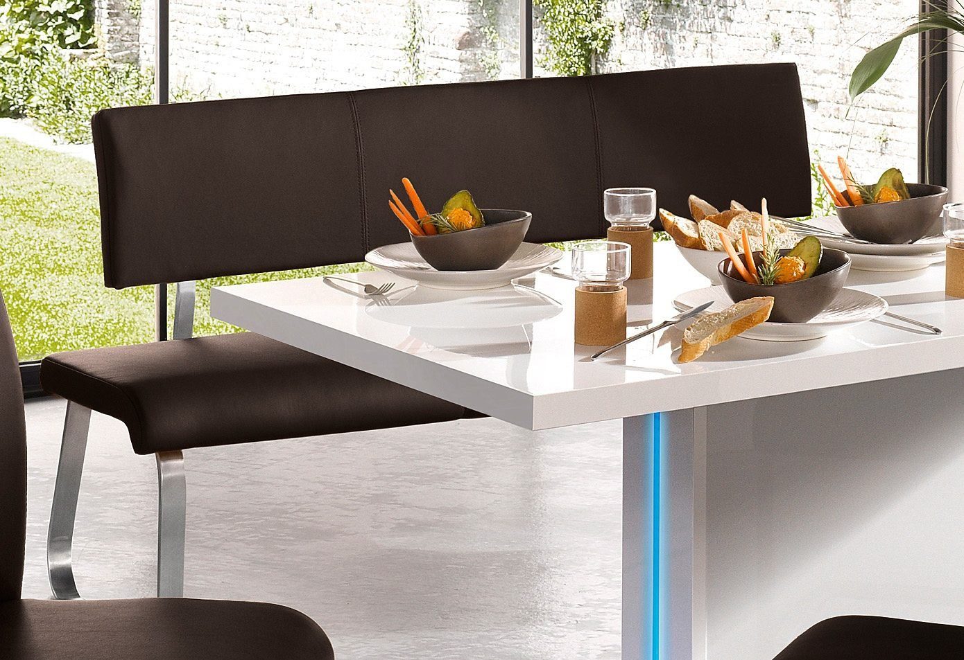 MCA furniture Polsterbank Arco, belastbar bis 280 Kg, Echtleder, in verschiedenen Breiten braun