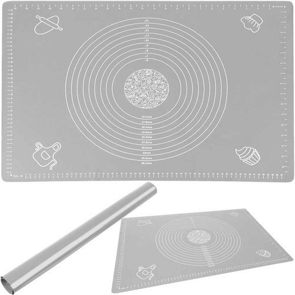 Ruhhy Schreibtisch Silikonunterlage Backmatte (antihaftet, 1-St., backen), praktische, rutschfeste Backunterlage, leicht zu säubern