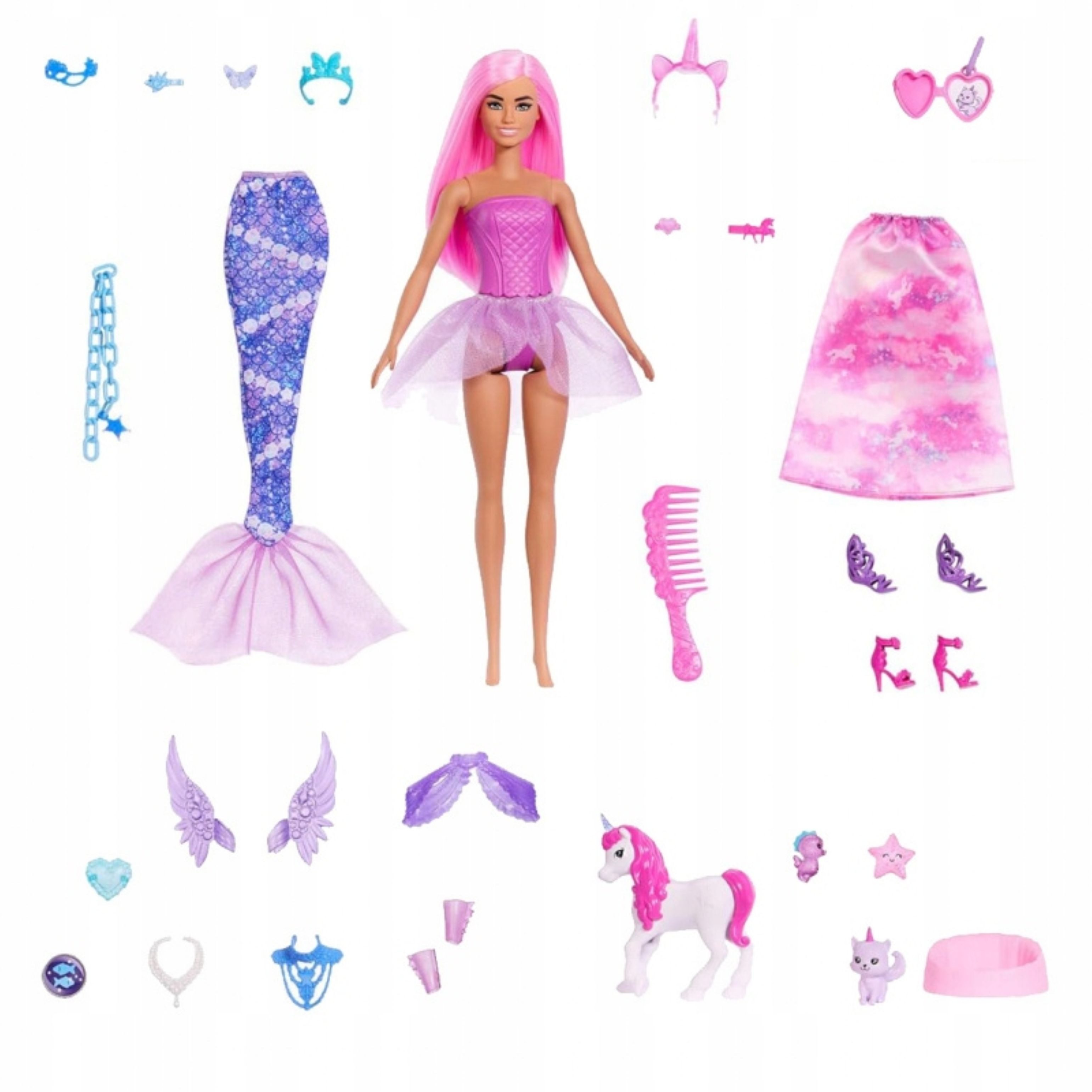 Mattel® Adventskalender Barbie Adventskalender – Puppe & 24 märchenhafte Überraschungen (1-tlg)