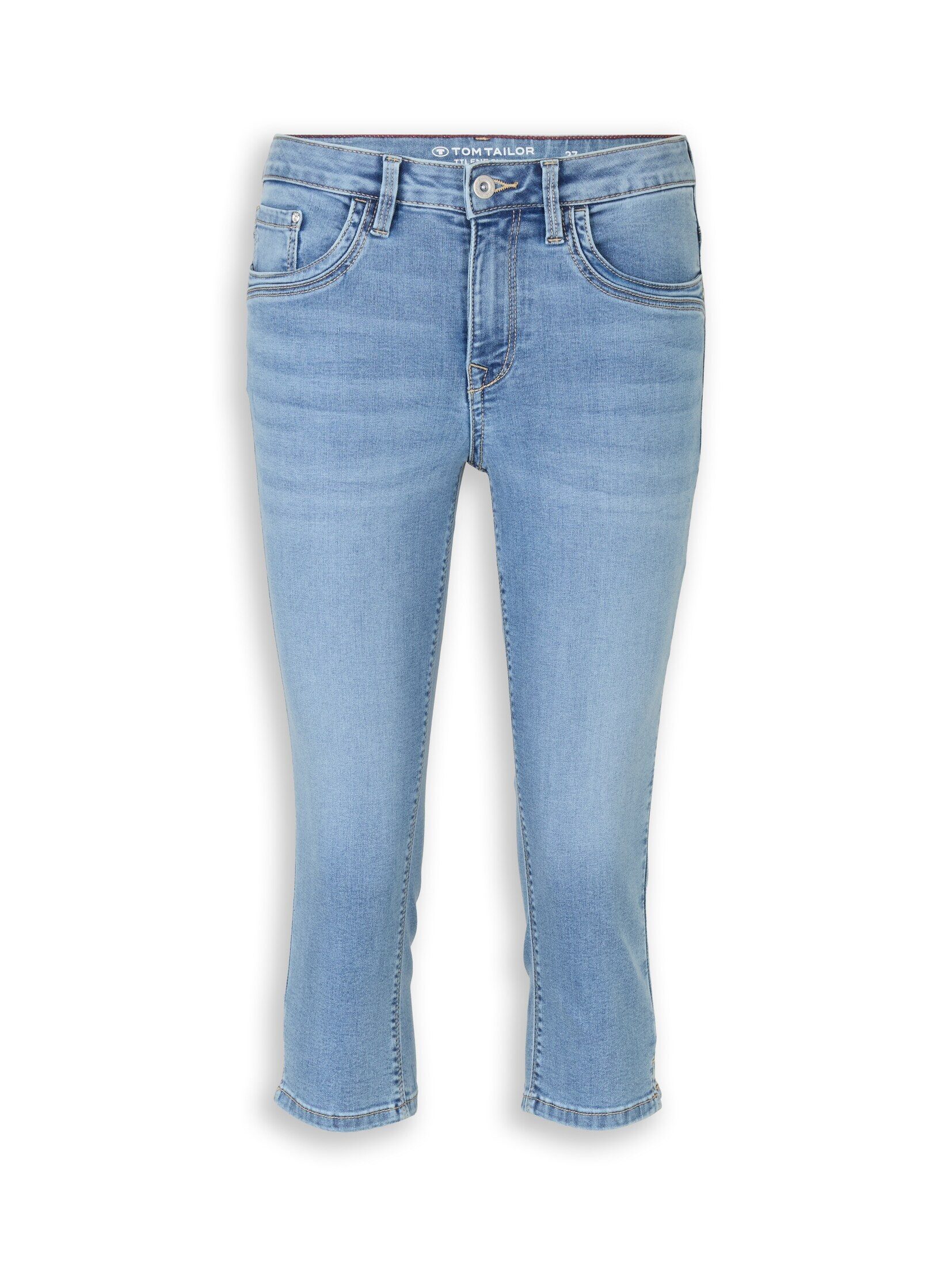 TOM TAILOR Slim-fit-Jeans Jeanshosen TTLENE SLIM Capri Jeans mit hohem Stretch