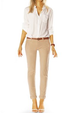 be styled Chinohose Hüftige Chino Hose Stoffhosen mit Stretch, Hüfthosen - Damen - j10m-3 in Unifarben