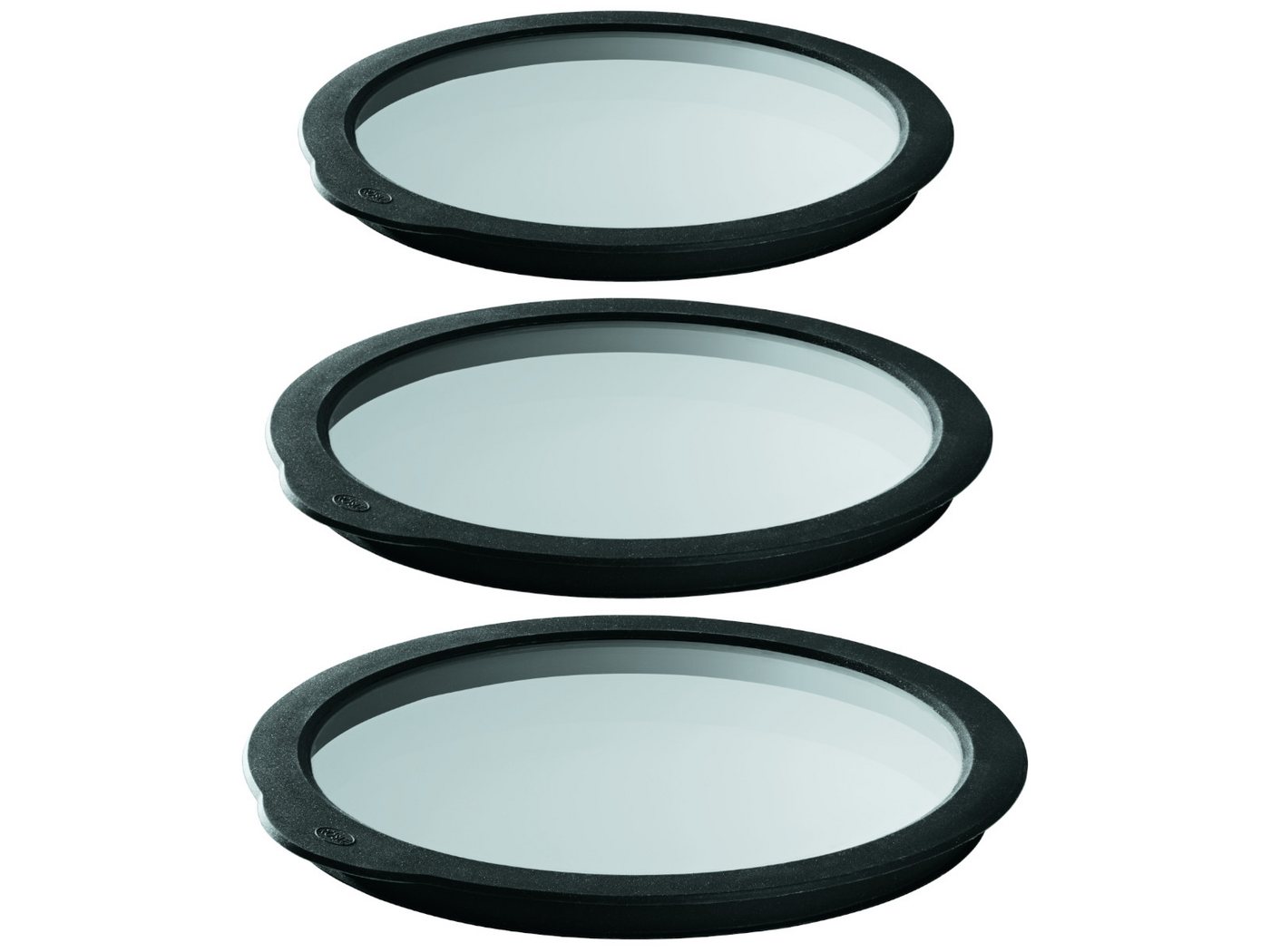 RÖSLE Frischhaltedeckel Frischhaltedeckel aus Glas 3er Set (16/20/24 cm)