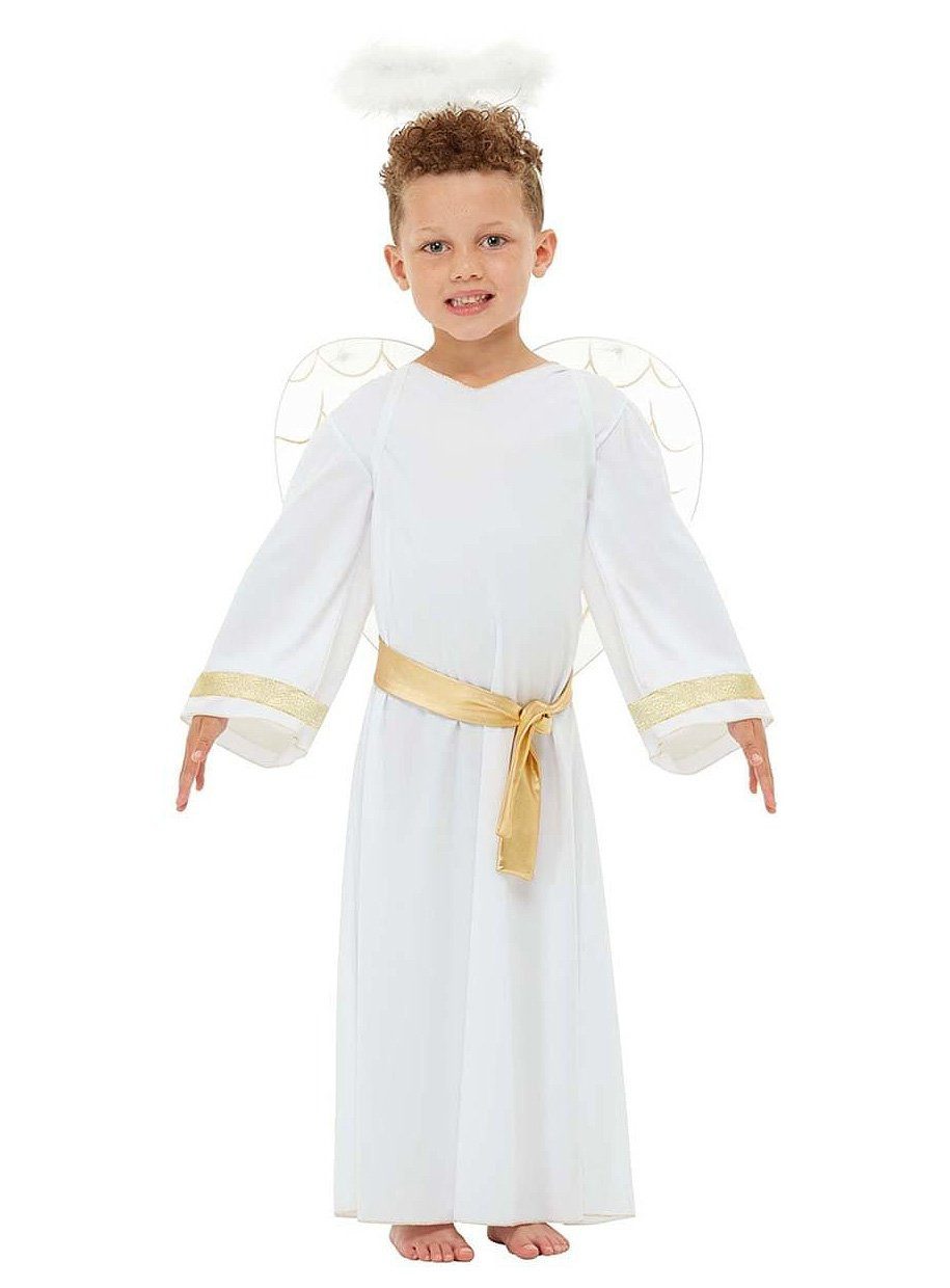 Funidelia Engel-Kostüm Weihnachtsengel Kostüm für Kinder, Zauberhaftes Engelsgewand mit goldenen Akzenten