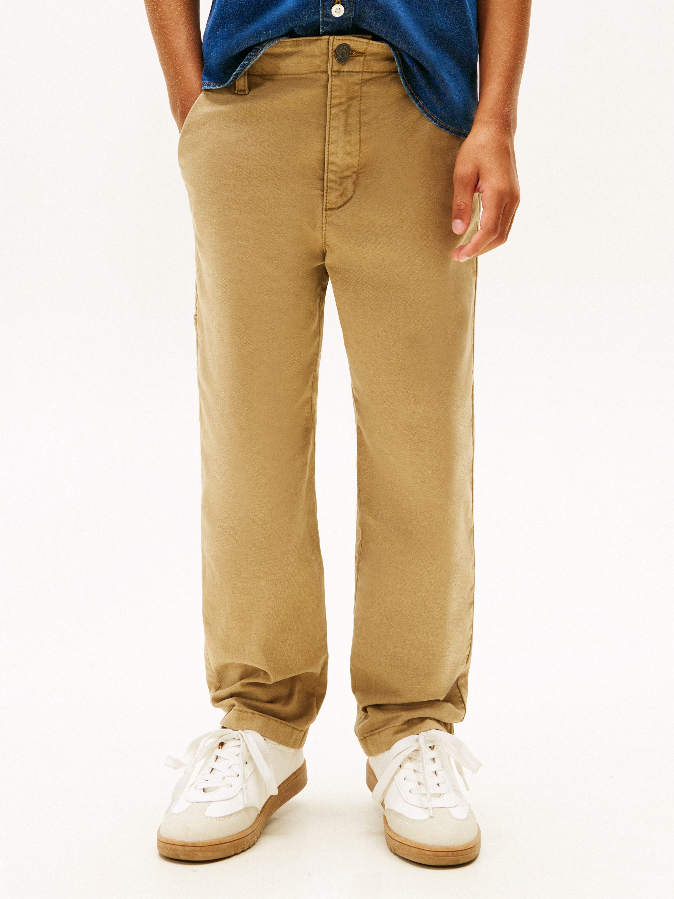 Tommy Hilfiger Stoffhose HERRINGBONE RELAXED WORKER PANT Kinder bis 16 Jahre