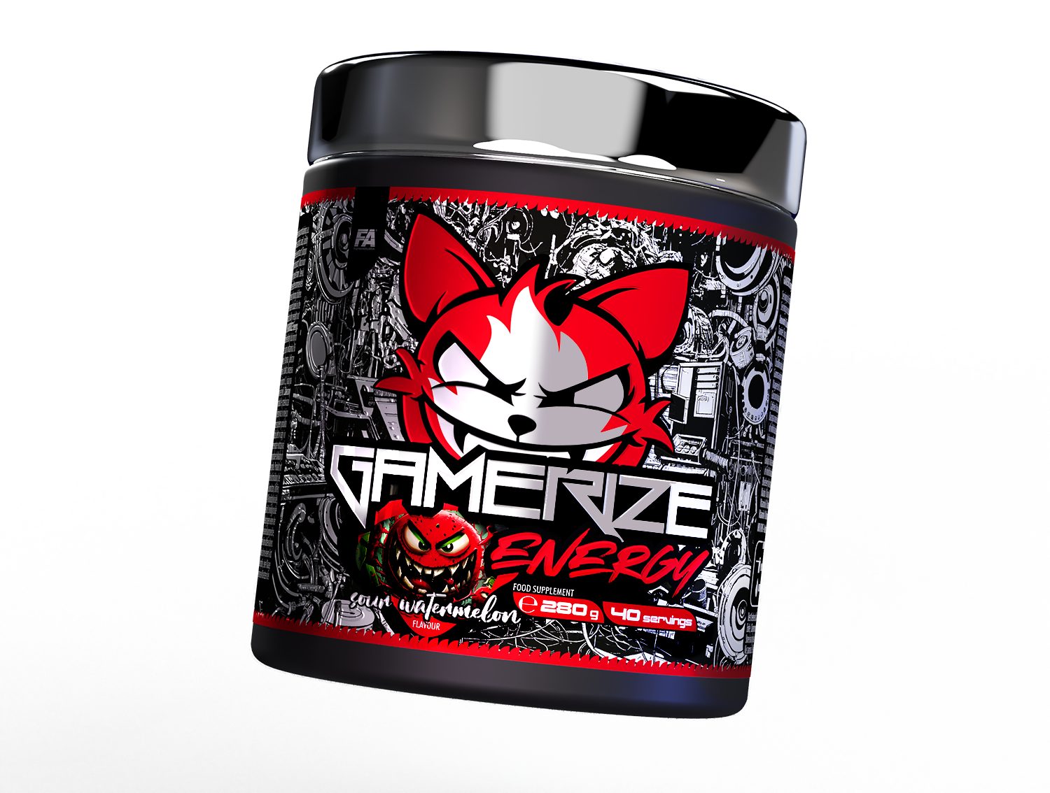 GAMERIZE® ENERGY 280g Sour Watermelon Mische 1 Messlöffel mit 200-250ml Wasser