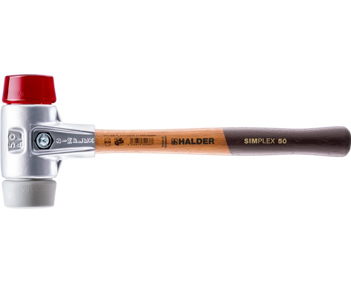 Halder KG Hammer SIMPLEX-Schonhämmer mit Aluminiumgehäuse und hochwertigem Holzstiel Ø=40 mm 3136.040