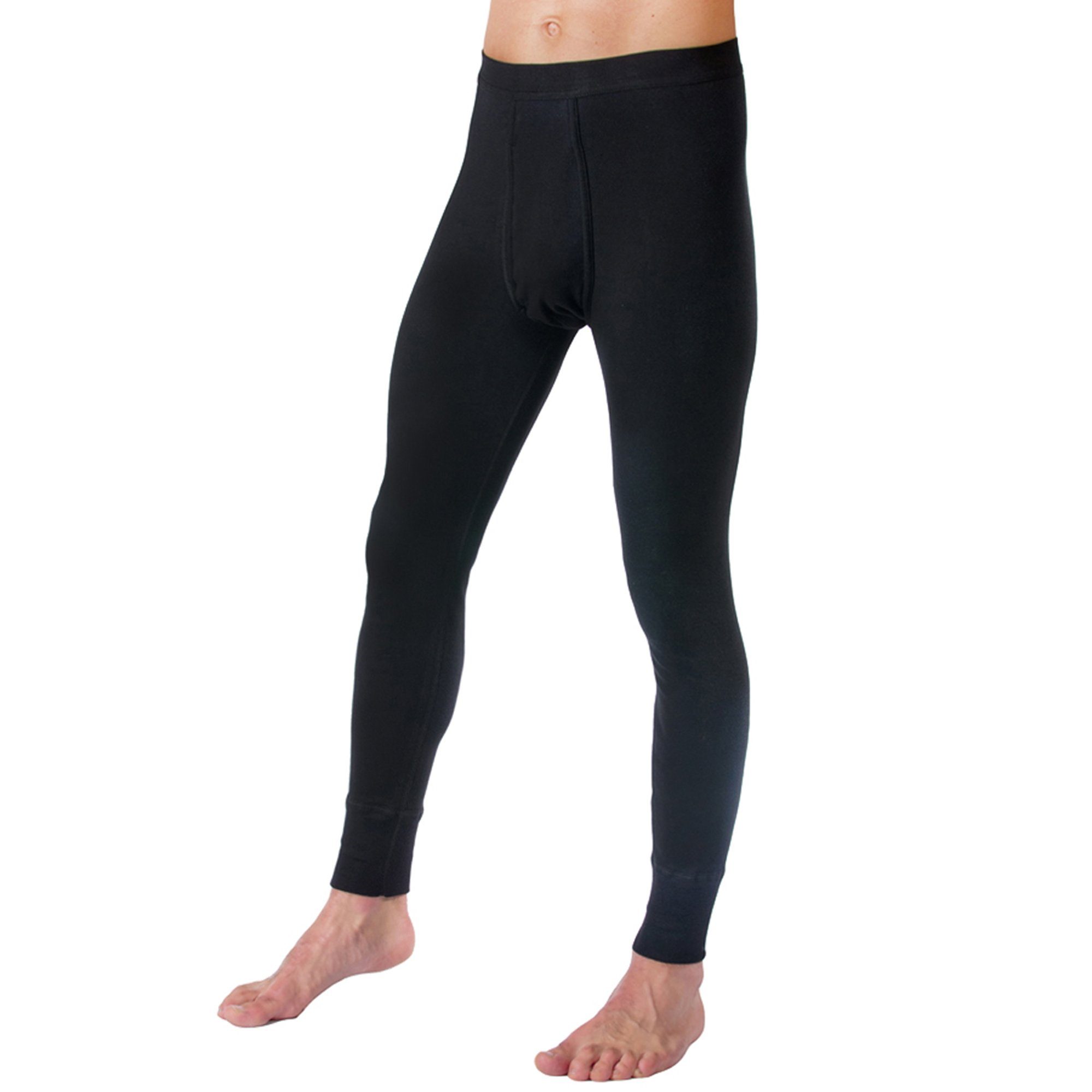 HERMKO Lange Unterhose Long Johns, lange Unterwäsche, Underwear Tights mit Eingriff,100 % Bio-Baumwolle, Weichbund, elast. Beinabschlüsse
