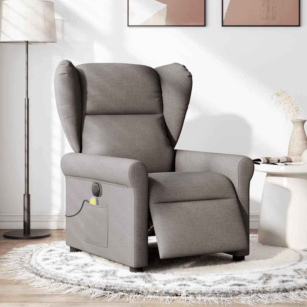 vidaXL Sessel Massagesessel Elektrisch Taupe Stoff günstig online kaufen
