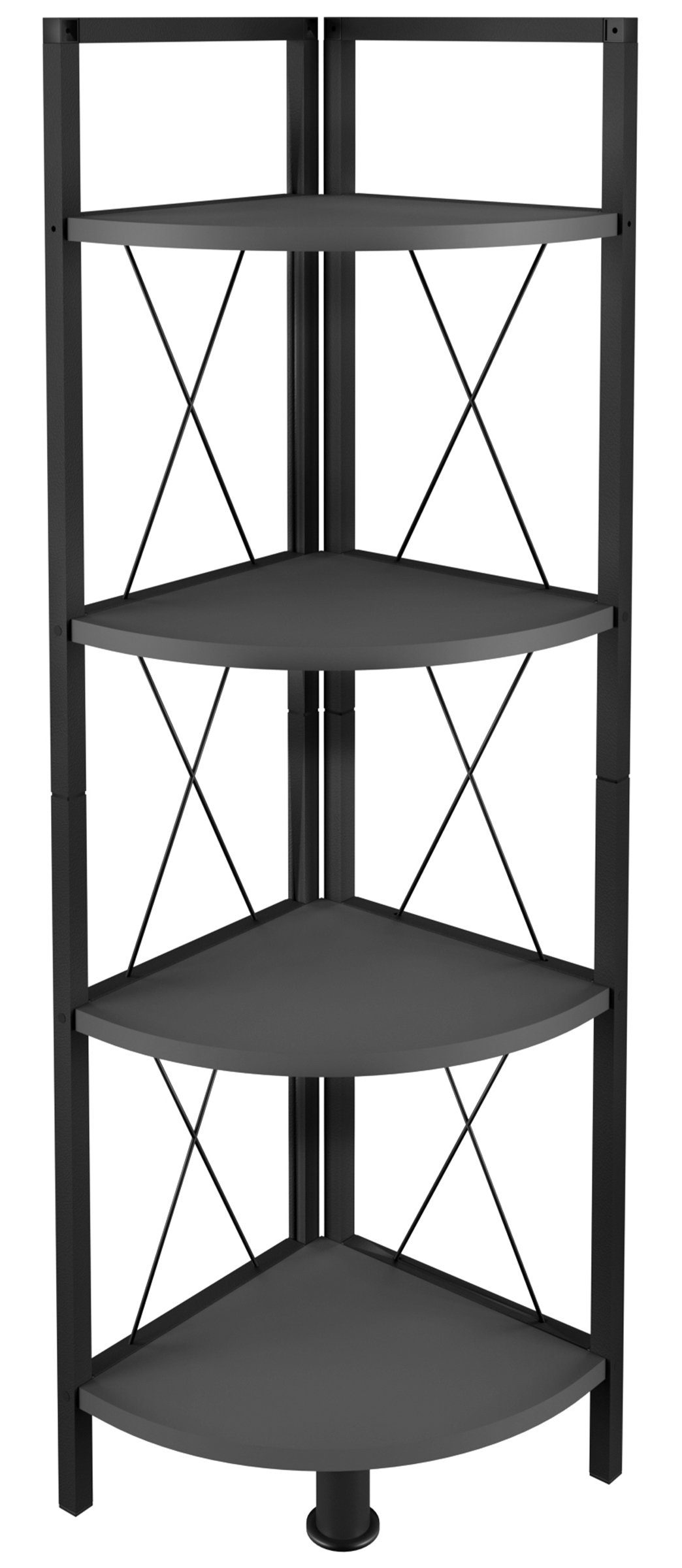 VCM Standregal Metall 1-tlg. Insasi Anthrazit Bücher 4fach, Regal Holz Eckregal