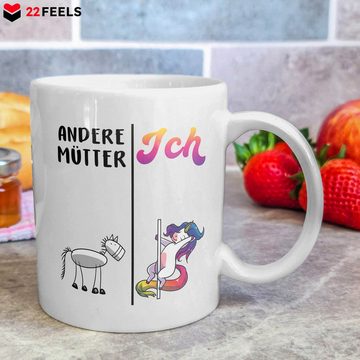 22Feels Tasse Mama Geschenk Muttertag Mutter Geburtstag Kaffee Frauen Weihnachten, Keramik, Made in Germany, Spülmaschinenfest