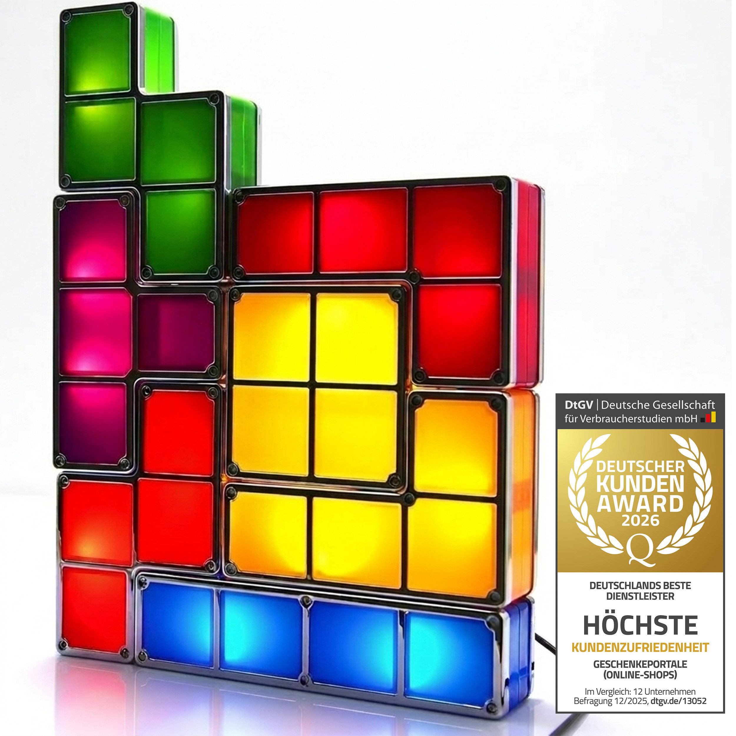 Goods+Gadgets LED Schreibtischlampe GOODS+GADGETS LED Tetris Block Lampe – Retro Deko & Stimmungslicht, Retro Deko Tisch-Leuchte