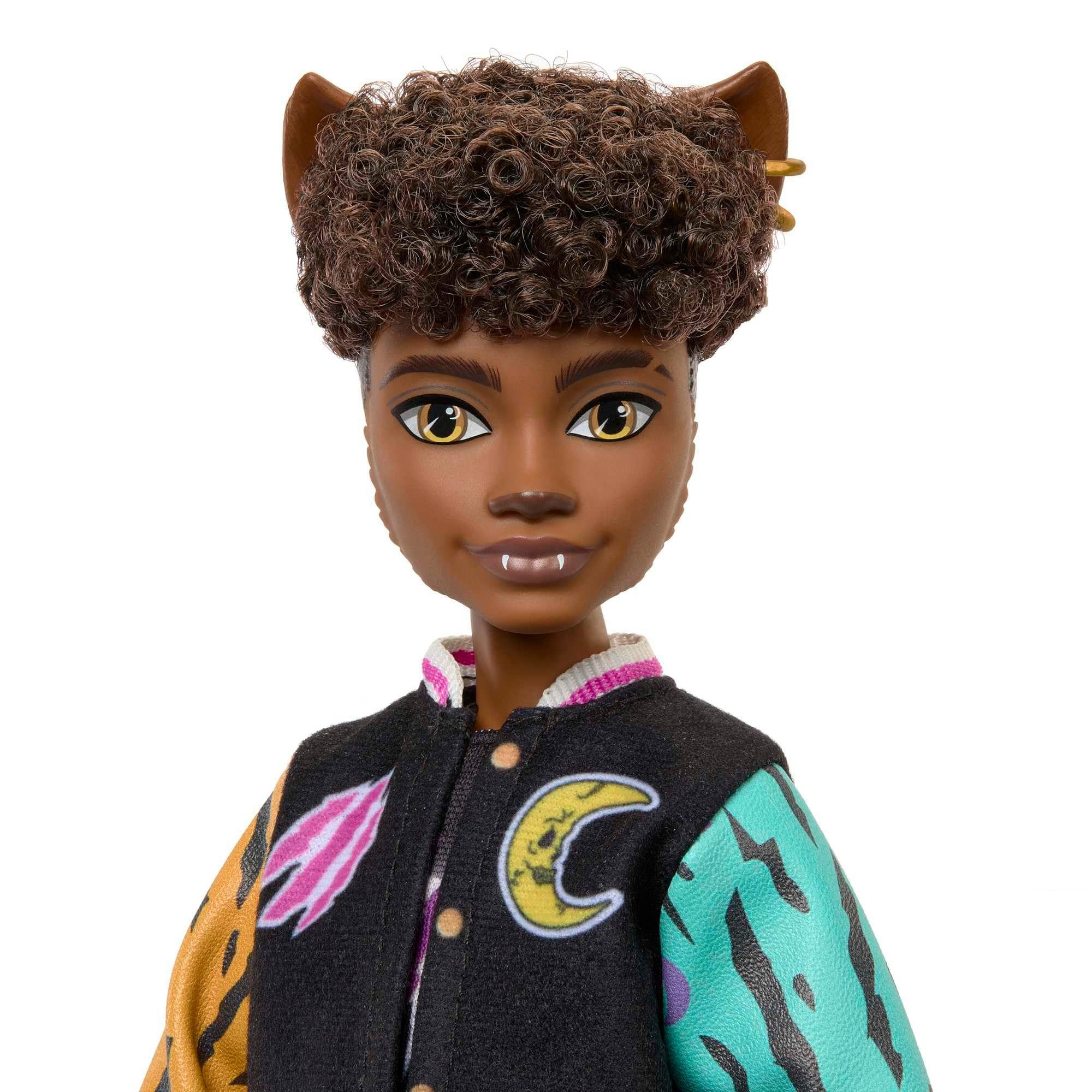 Mattel® Anziehpuppe Clawd Wolf, Voll bewegliche Werwolf-Puppe (Clawdeens Bruder) mit College-Jacke, ze