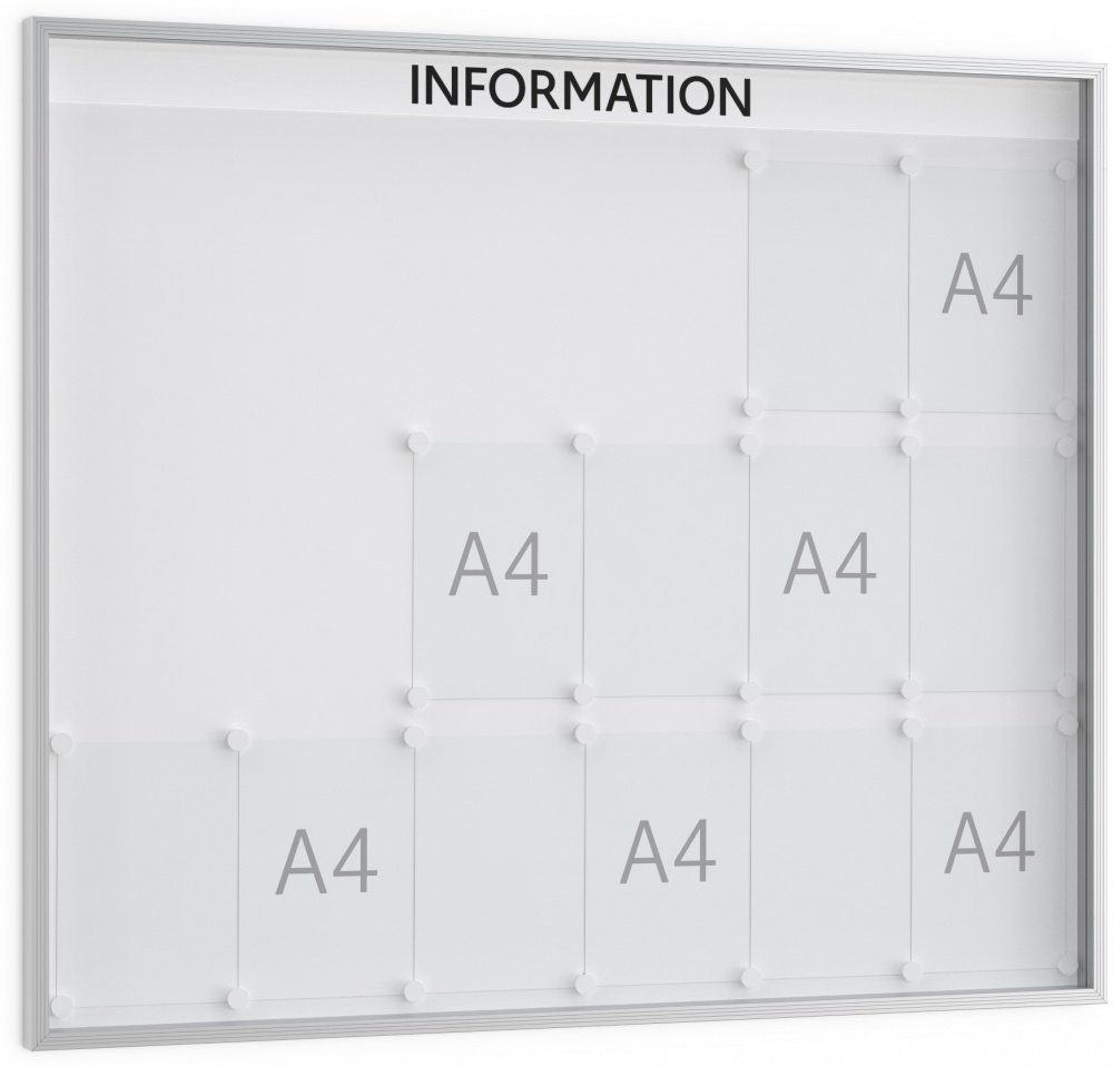 König Werbeanlagen Rahmen Mit System perfekt kommunizieren: ORGASTAR Standard-Tafel L - 18 x DIN A4 - Einseitig - 40 mm Bautiefe - Vitrine