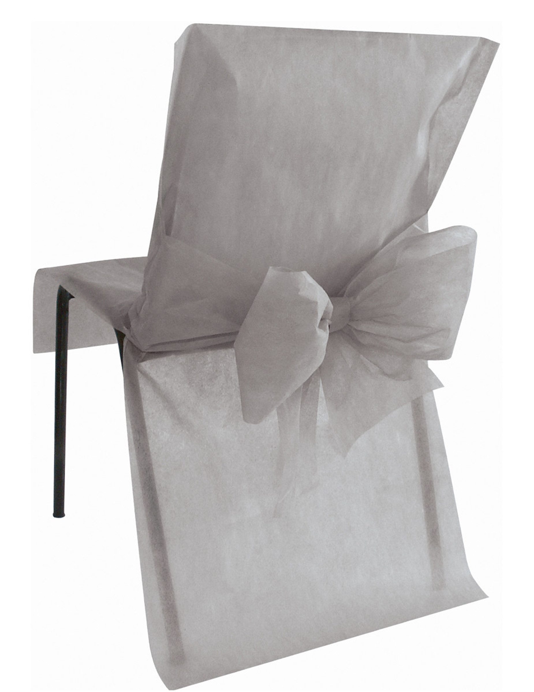 santex Kostüm Stuhlhusse premium Partydeko Hochzeit 10 Stück grau 50x95 cm