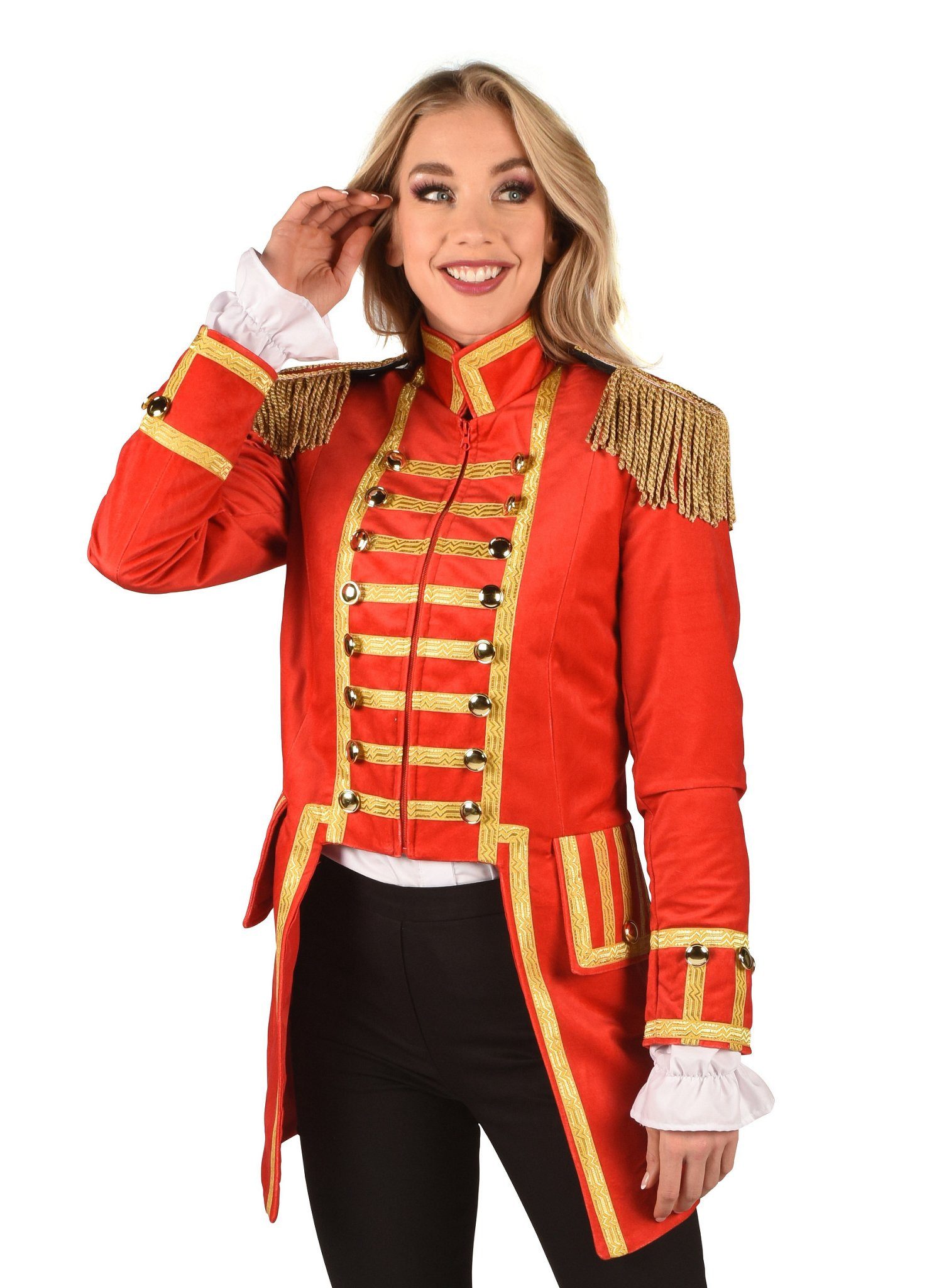 thetru Kostüm Gardejacke für Damen rot-gold, Hochwertige Uniformjacke für d günstig online kaufen