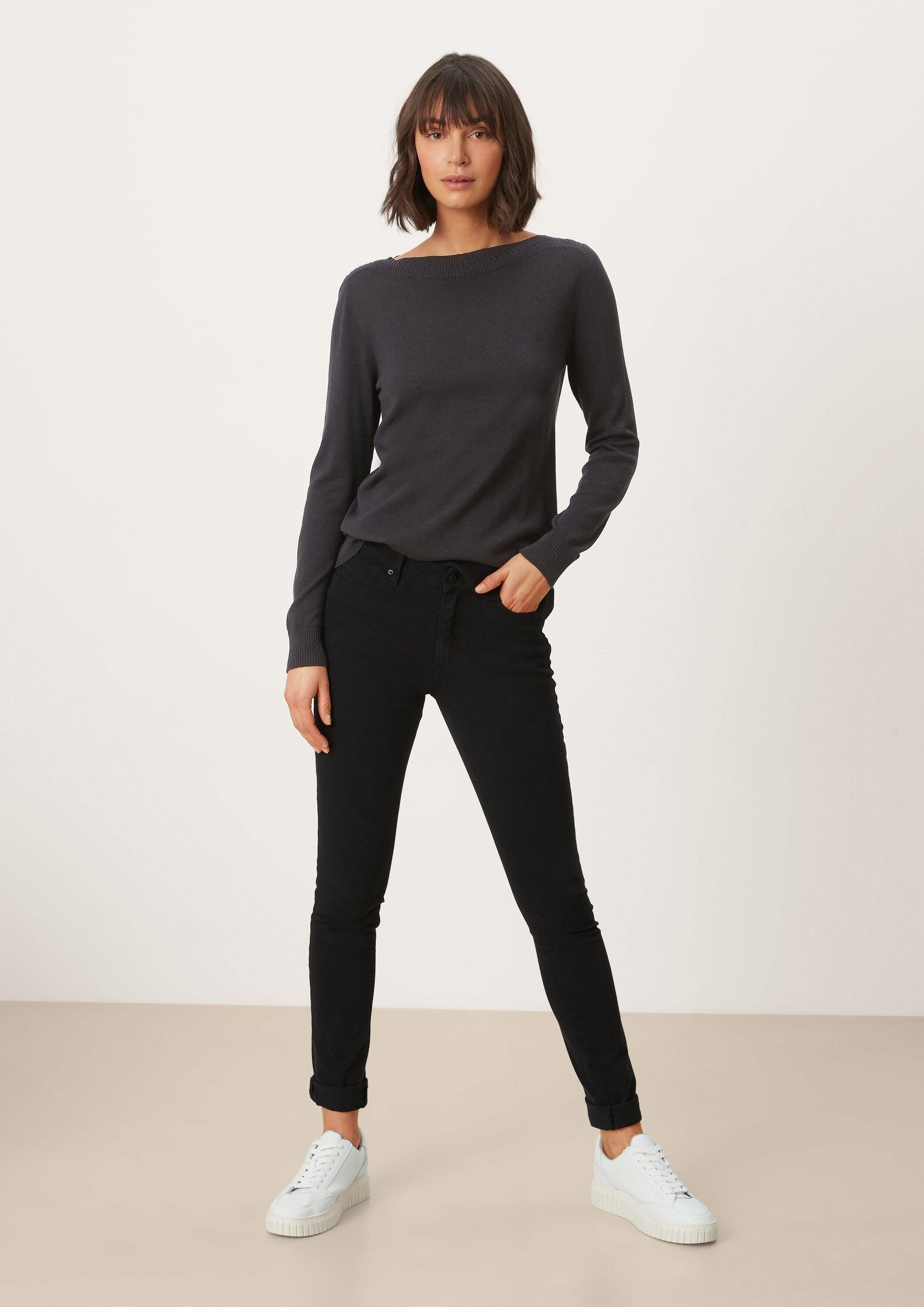 s.Oliver Longpullover Strickpullover Pullover mit U-Boot-Ausschnitt