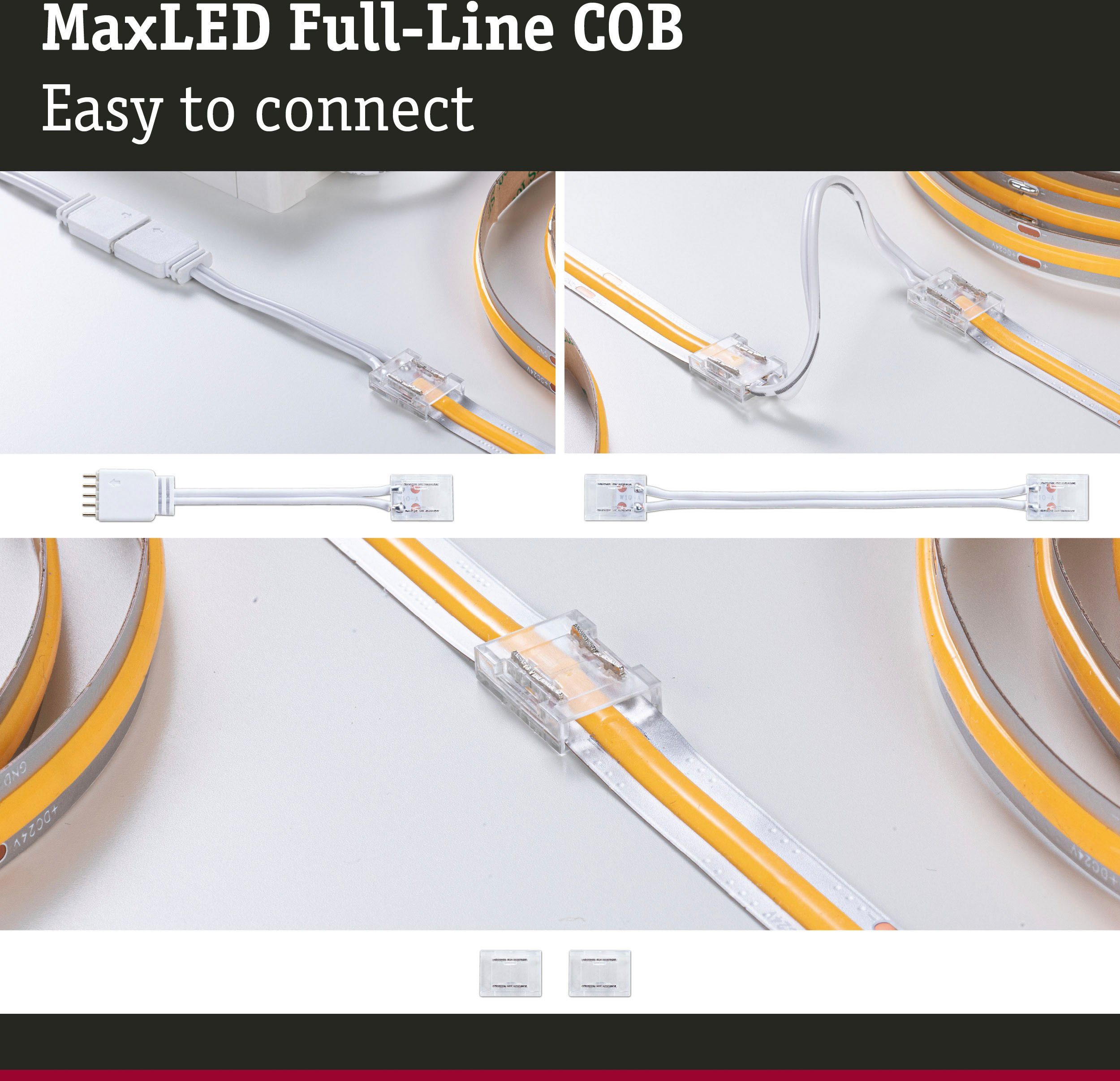 Paulmann LED-Streifen COB 2er-Set MaxLED 1000 133m Full-Line Connector Set