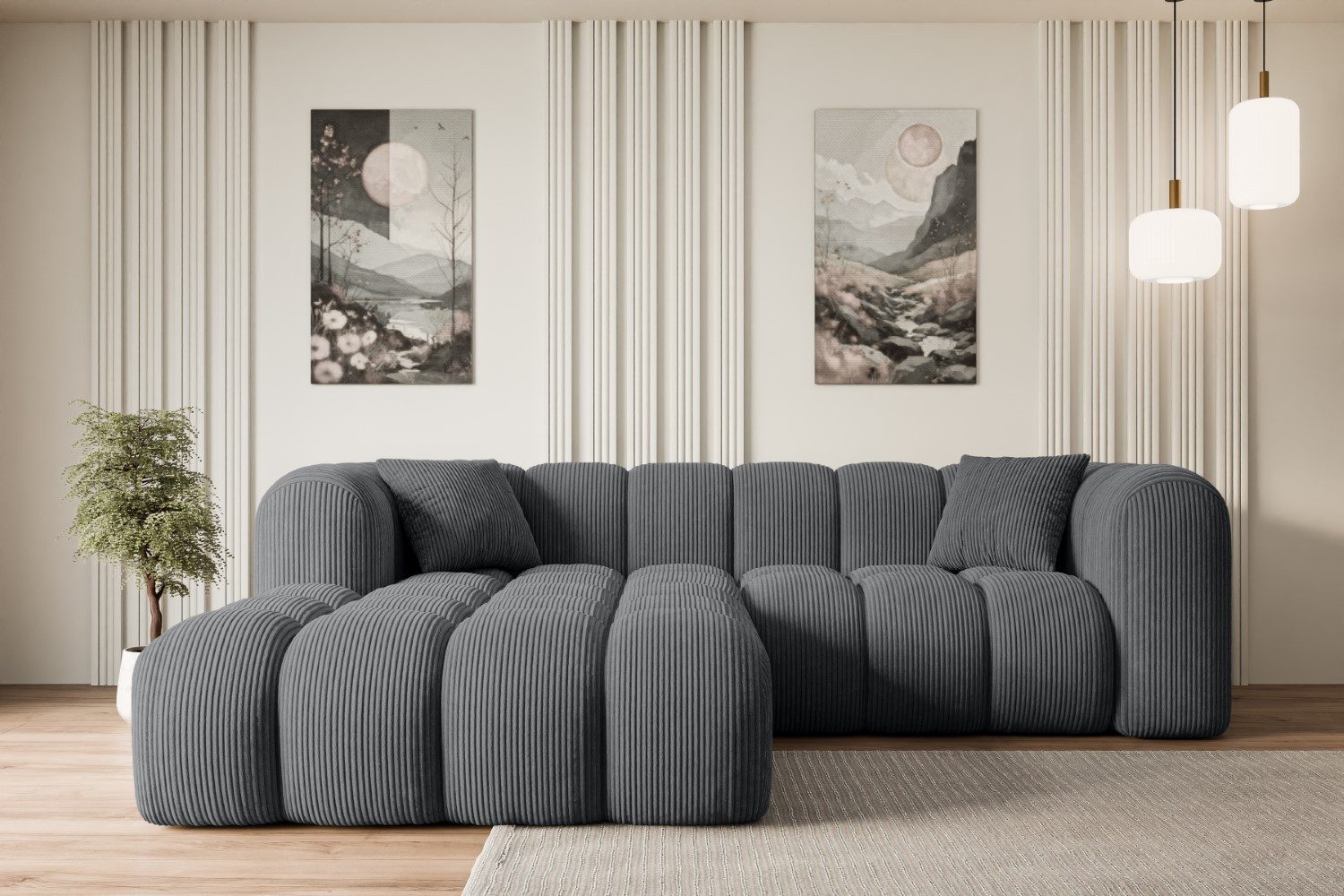 ALTDECOR Ecksofa OLEA-L1, Sofa Praktische Bequeme Funktionsecke Couch L-Form Eckcouch, Corner Sofa L-Form Vielseitige Sofa Wohnlandschaft Wohnzimmer