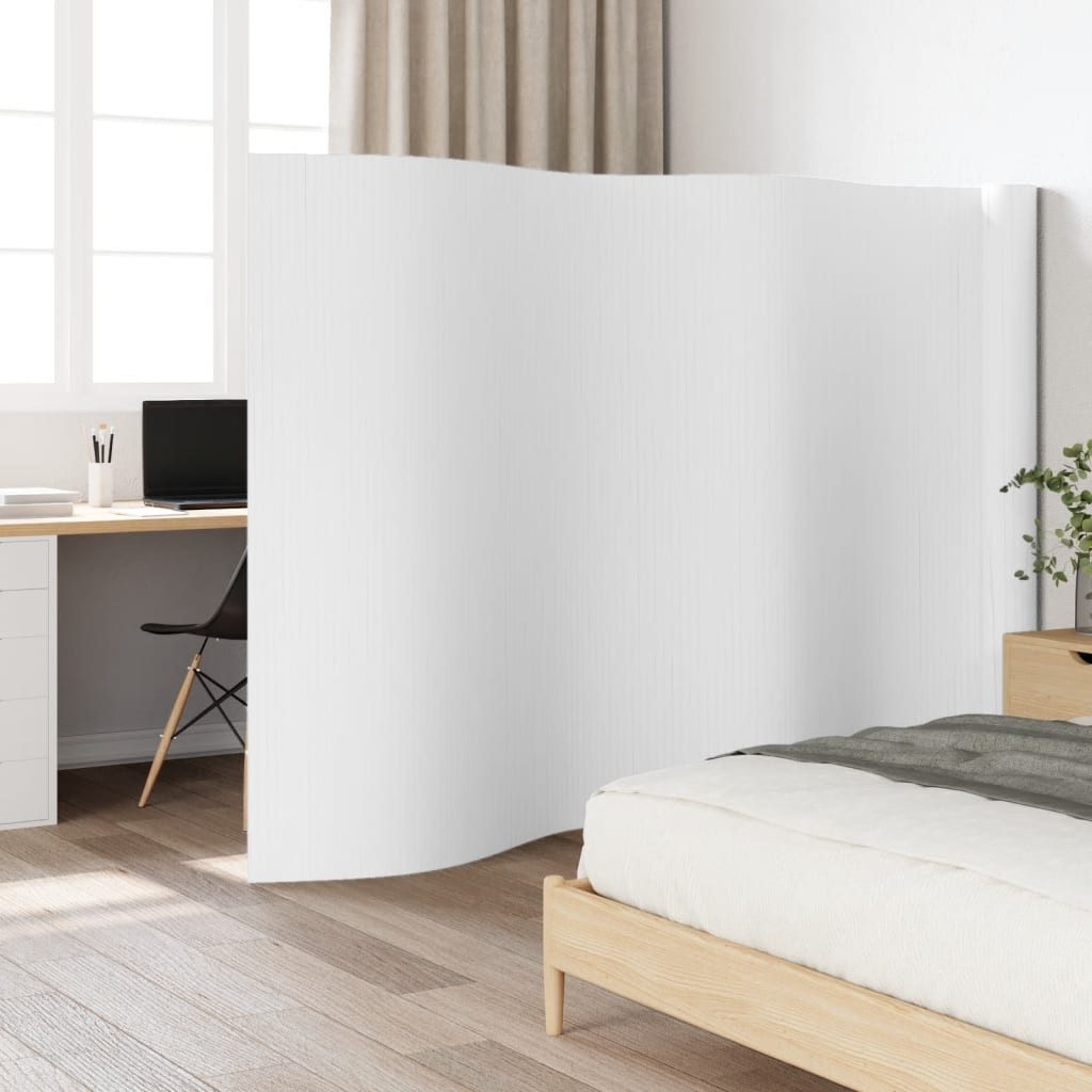furnicato Raumteiler Bambus 800 x 165 cm Weiß, 1-tlg., Wasserfester Sichtschutz, aufrollbar und für das Wohnzimmer geeignet