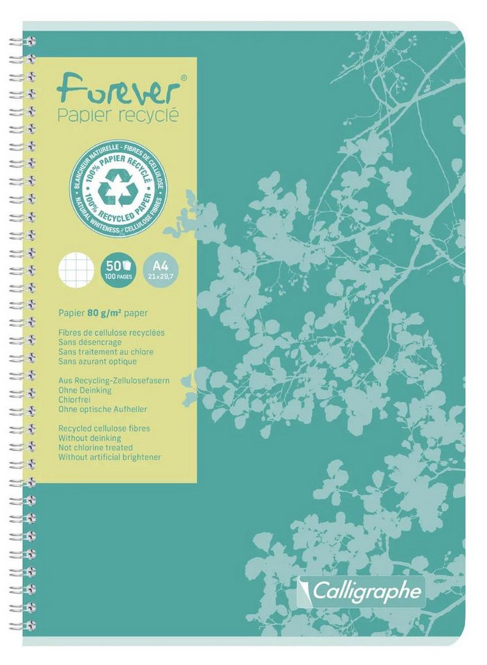 Thumbnail - EXACOMPTA Notizbuch 10x Spiralheft Forever A4 50 Blatt kariert - Rot 17407C, Forever 70g und Forever + 90g