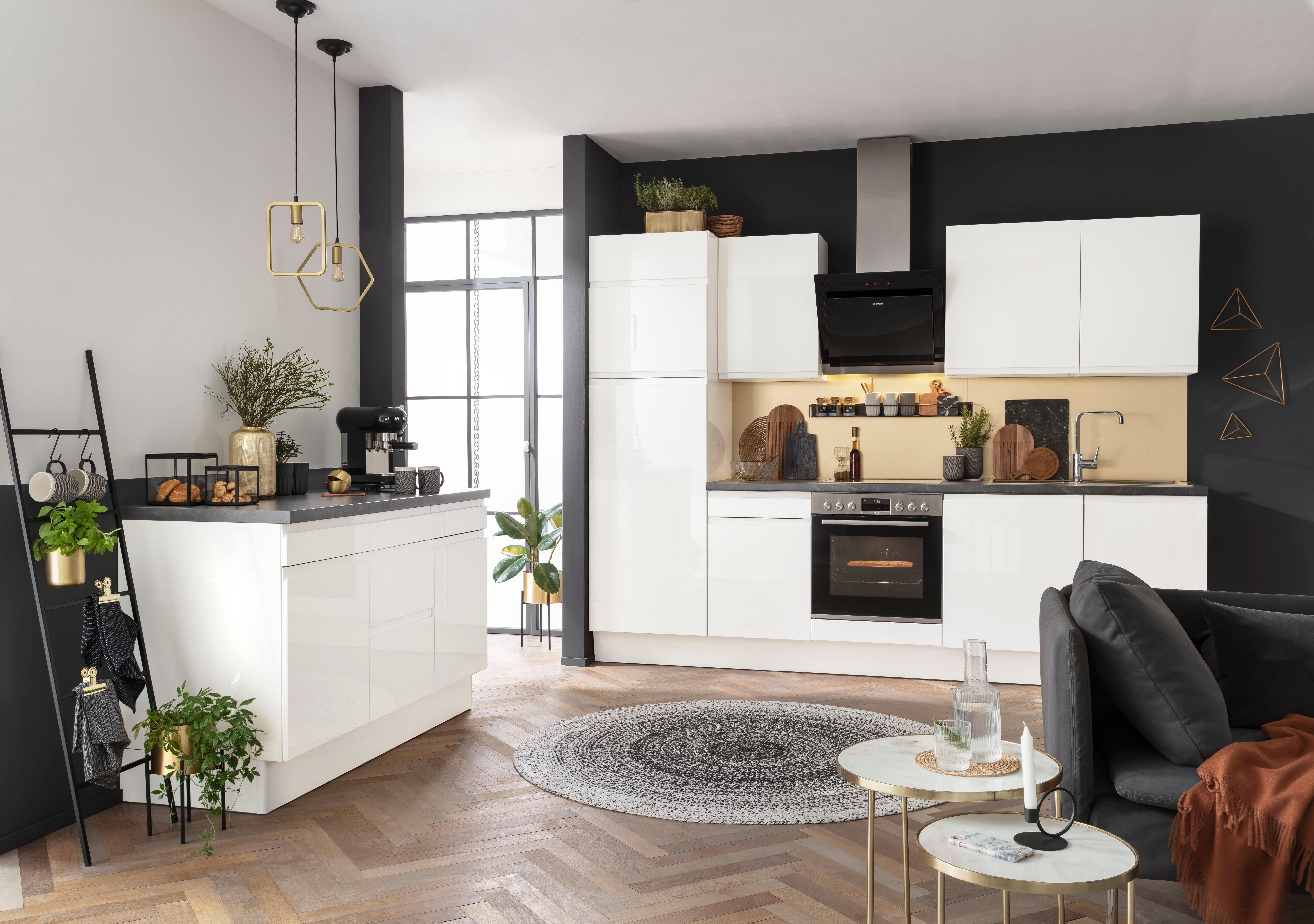 OPTIFIT Möbelblende Unter- weiß Küchenserie für Hochglanz der Cara, Cara, Avio, Hochschränke Elga, Aka,Tara und