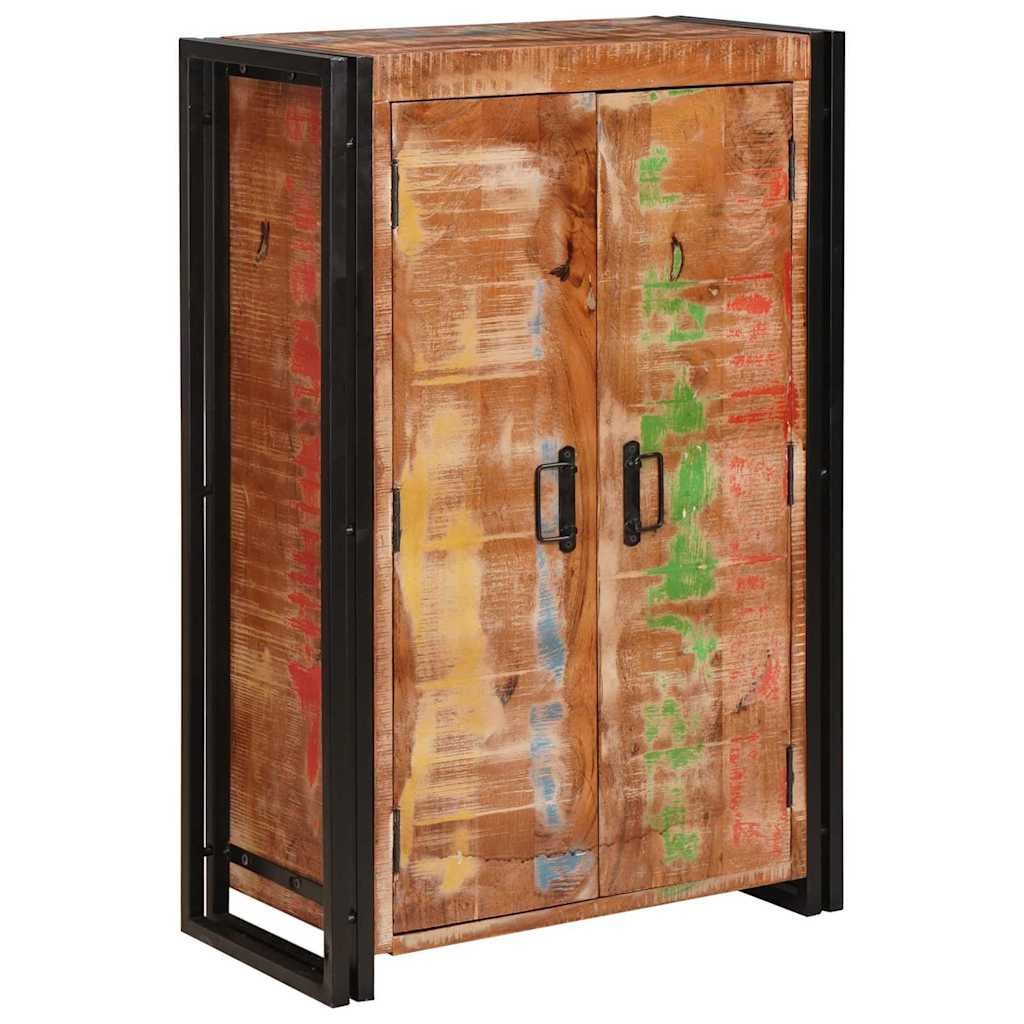 vidaXL Highboard Highboard mit Türen Braun Massives recyceltes Holz und Metall (1 St)