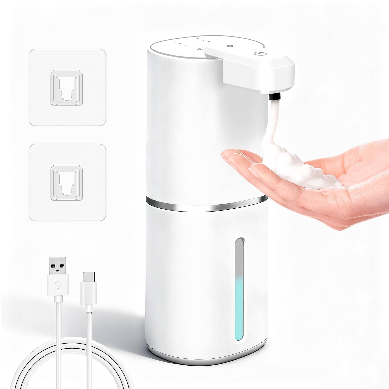 Minicloss Seifenspender Automatischer Seifenspender Wandmontage – Elektrischer Seifenspender, (1-tlg), USB-C wiederaufladbar, wasserdicht für Küche & Bad