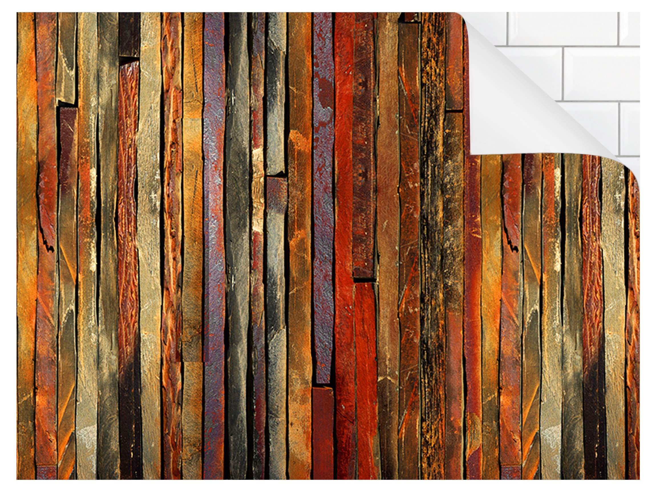 Bilderdepot24 Küchenrückwand braun dekor Holzoptik Vintage Shabby Muster Br günstig online kaufen