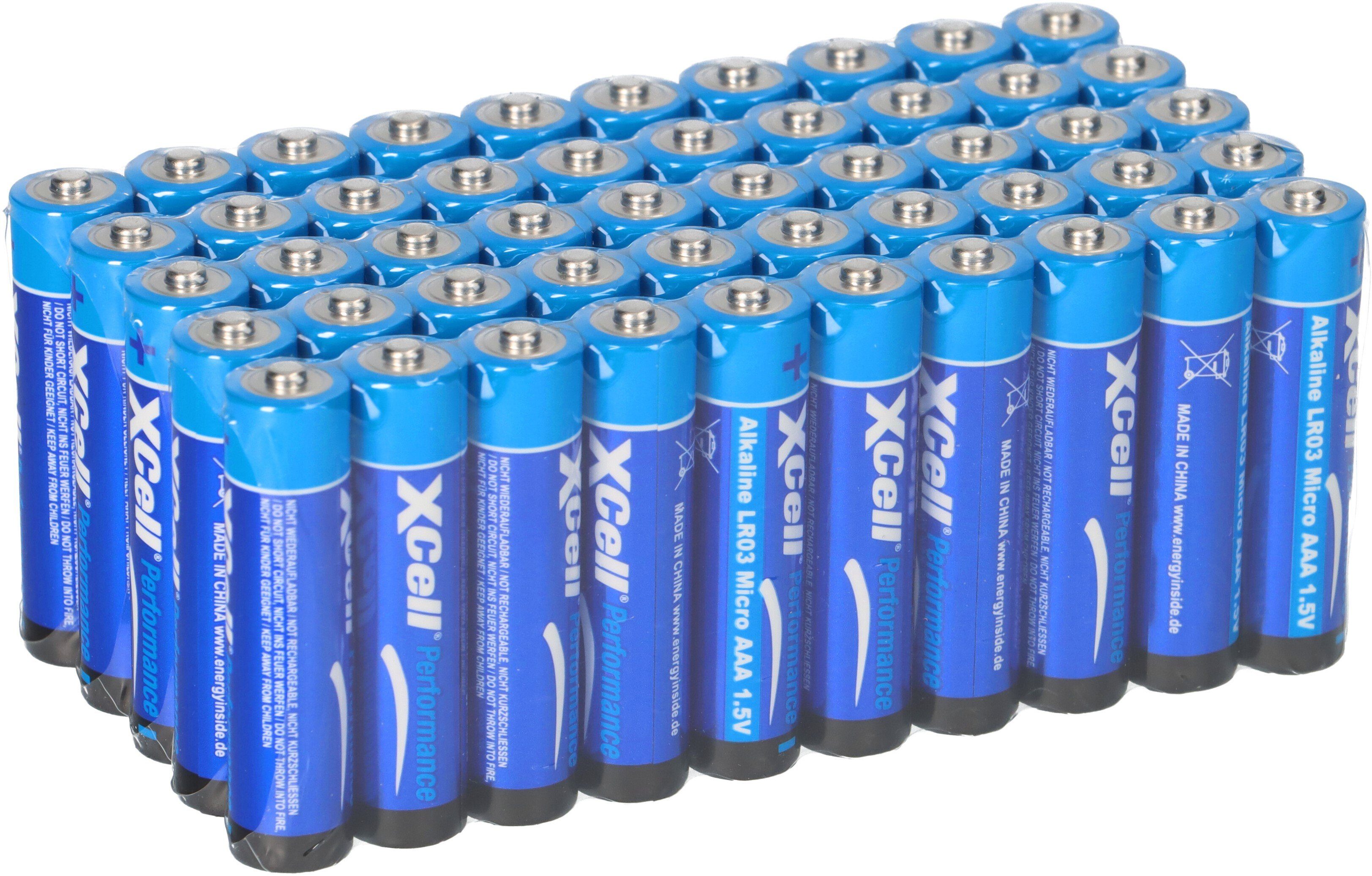 XCell 50x XCell AAA Micro Super Alkaline 1,5V Batterie Batterie