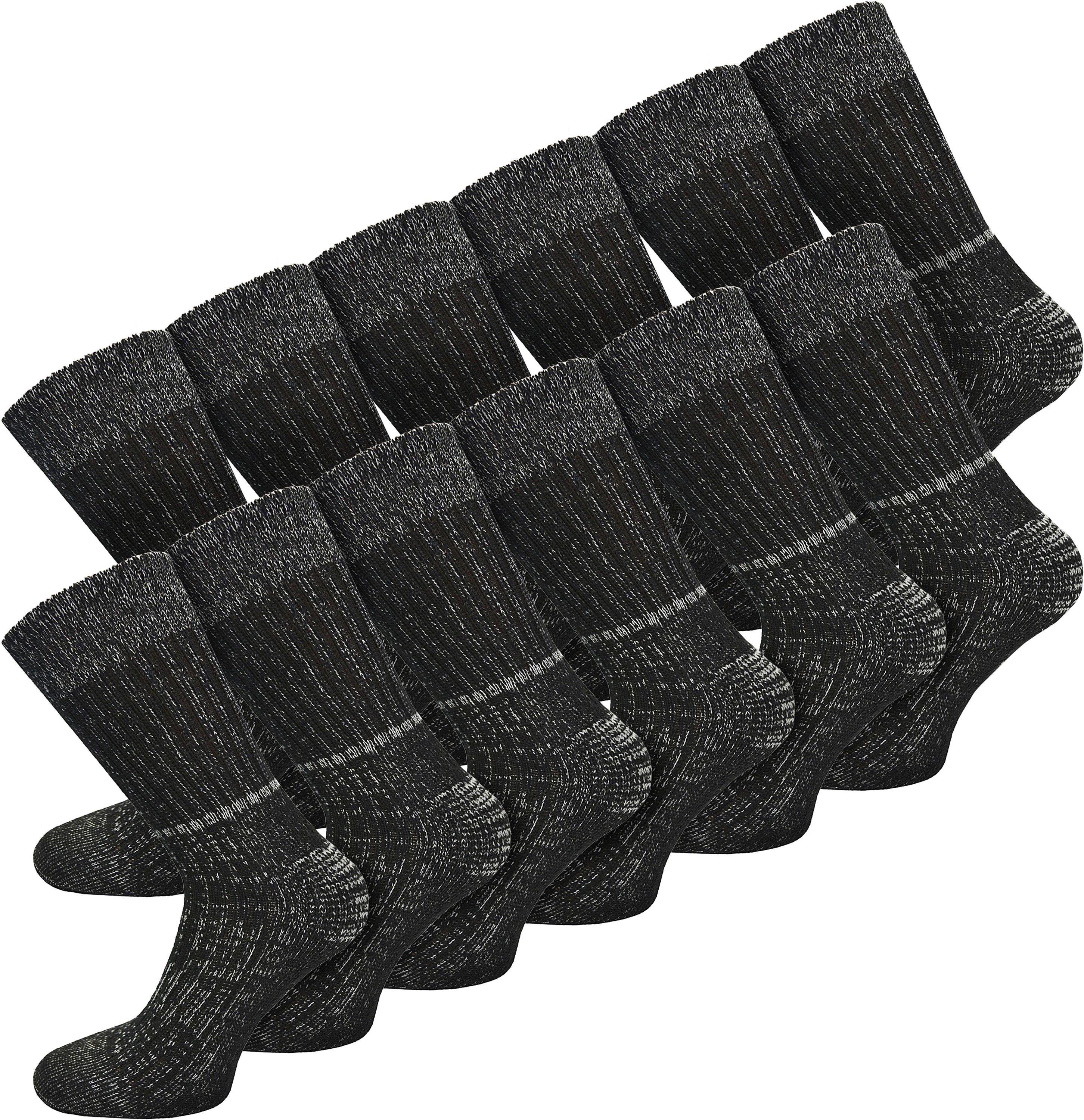 Paar Jeanssocken angenehmer 12 (6er-Set, 12 Frotteesohle Bund Basicsocken mit Schwarz normani Paar)