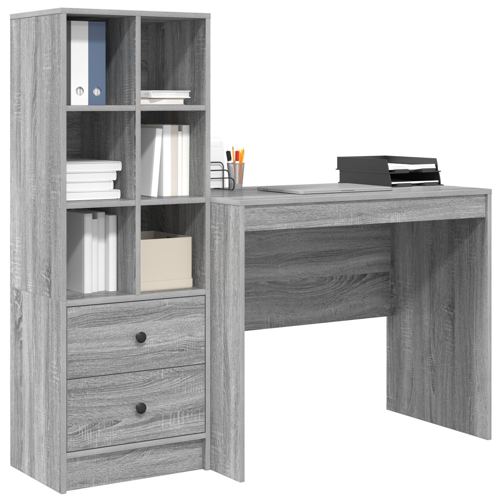 vidaXL Sideboard Schreibtisch mit Stauraum Graue günstig online kaufen