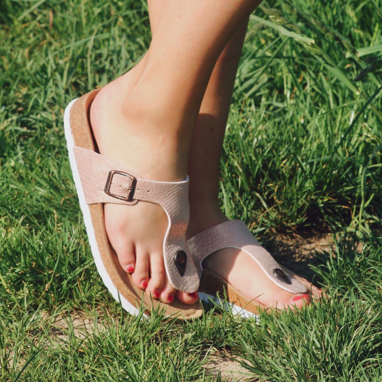 Amelie Sandale Leder - Walk Khaki Größe 37 Easy Comfort Sandalen Biosoft & Sommer Damen 43 Biosoft Flache Optik