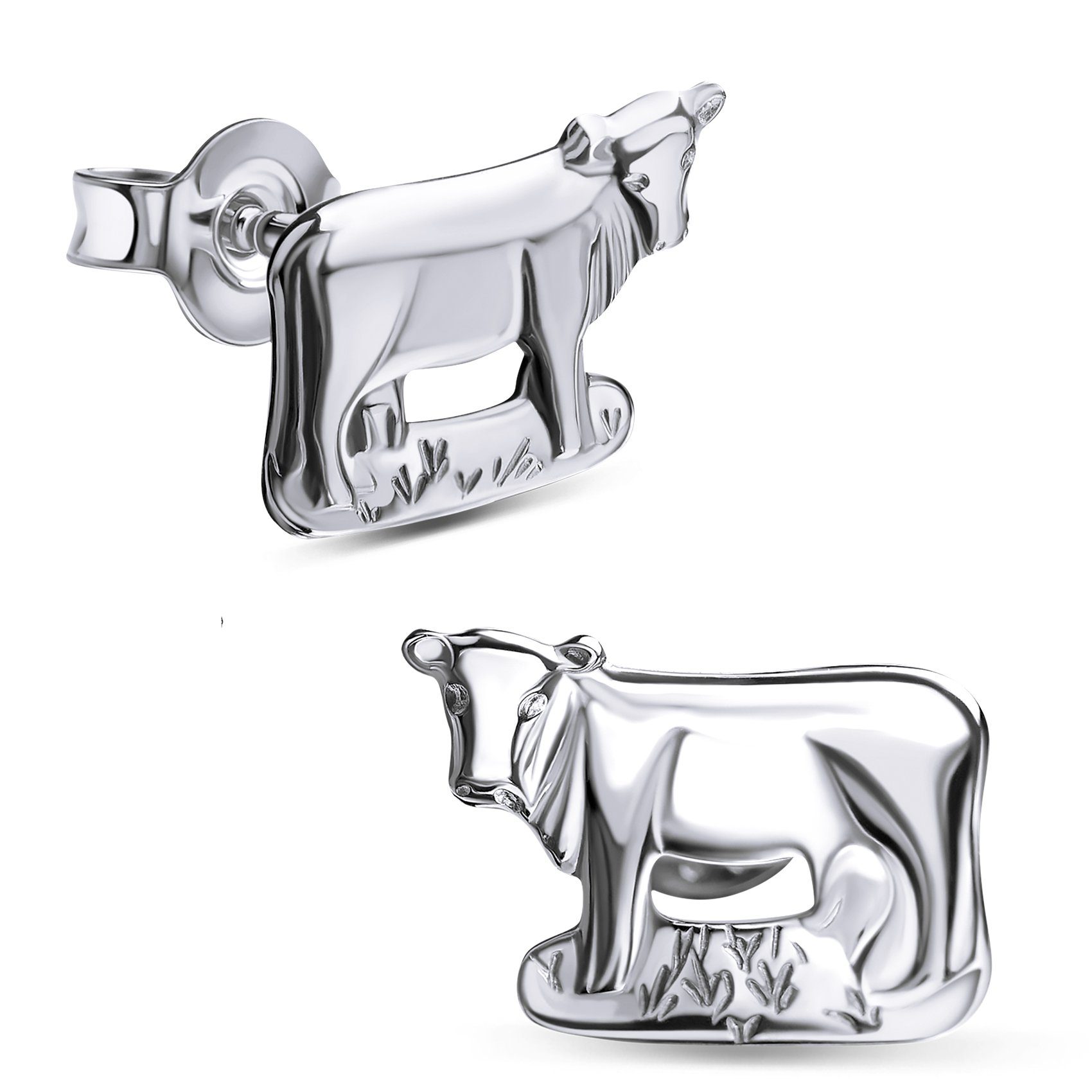 JEVELION Paar Ohrstecker Kuh 925 Silber günstig online kaufen