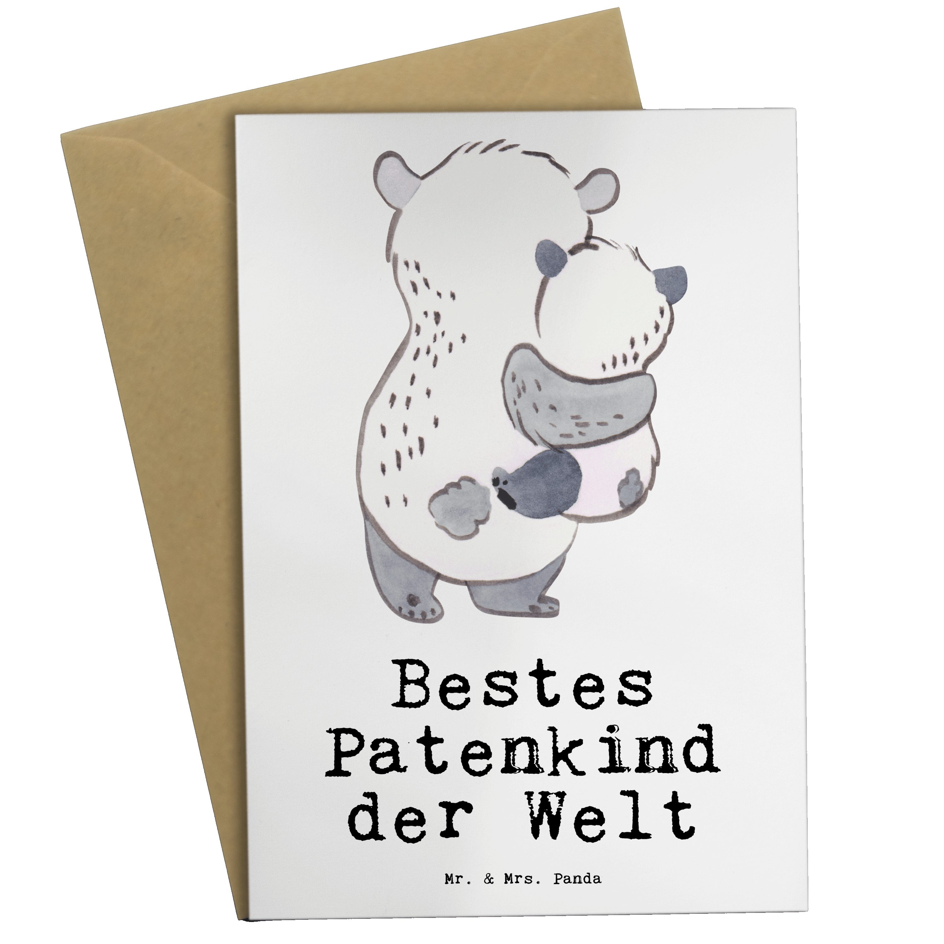 der Geburtstagsgeschen Grußkarte & - - Patenkind Mr. Geschenk, Bestes Mrs. Weiß Welt Panda Panda