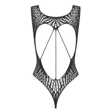 Obsessive Body Offener Tanga-Bodysuit mit auffälligem Rücken Dessous Spitze - Schwarz (1-tlg) Netz transparent