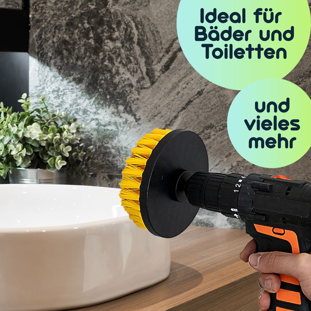 Casativo Reinigungsbürsten-Set Reinigungsbürsten-Set für Akkuschrauber Bürstenaufsätze für Bad Auto, (4-tlg., 4er-Set & 8er-Set), 4 Größen: Ø 50 x 75, 100 x 70, 120 x 75 & 90 x 130 mm