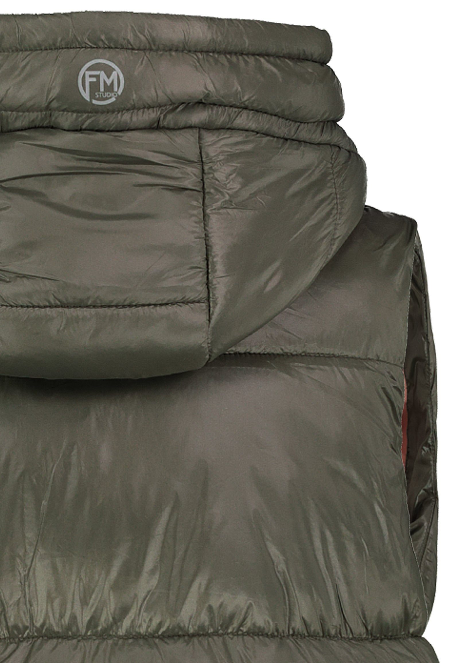 Fresh Made Steppweste Lange Stepp weste Kapuze Übergangs Herbst Frühlings Weste Windbreaker
