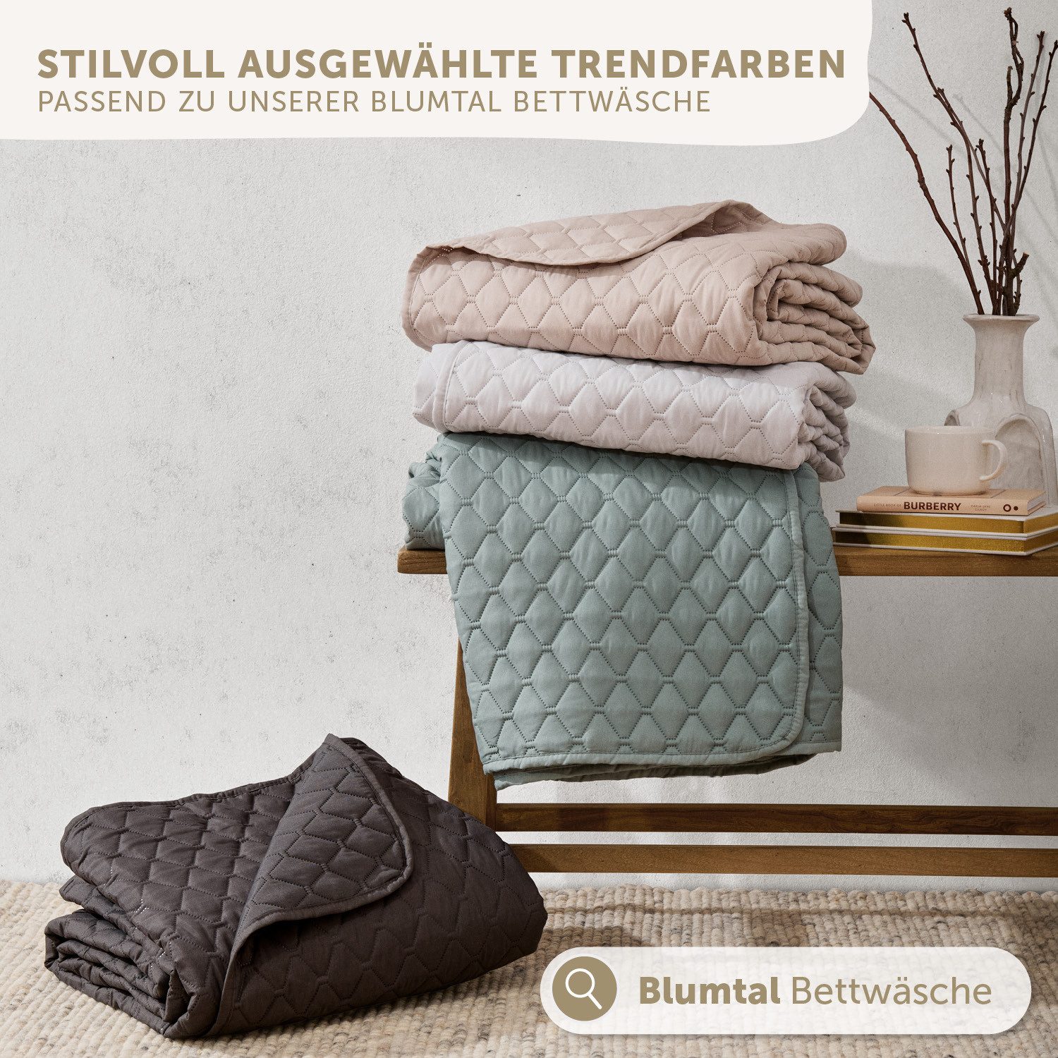 Blumtal Tagesdecke Tagesdecke Oeko-TEX zertifizierter Bettüberwurf günstig online kaufen