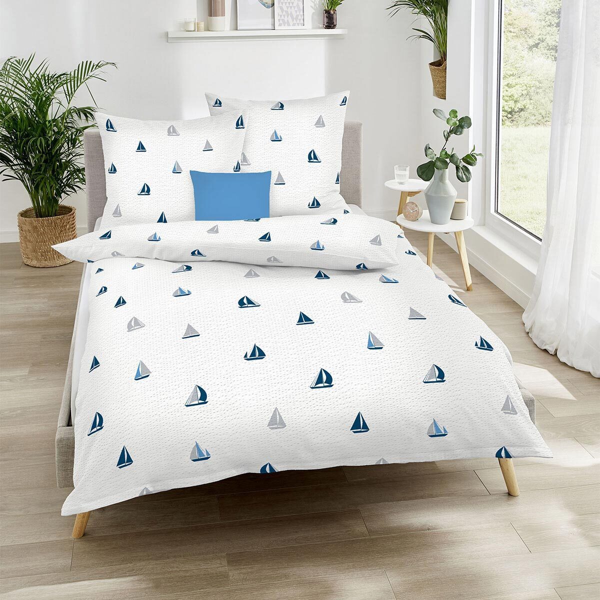 Kaeppel Bettwäsche Sailing Boats, Seersucker, 2 günstig online kaufen
