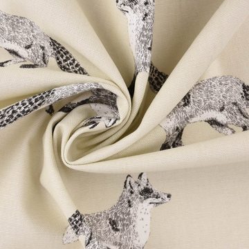 Prestigious Textiles Stoff Dekostoff Baumwolle Digitaldr. Cub Canvas Füchse beige schwarz 140cm