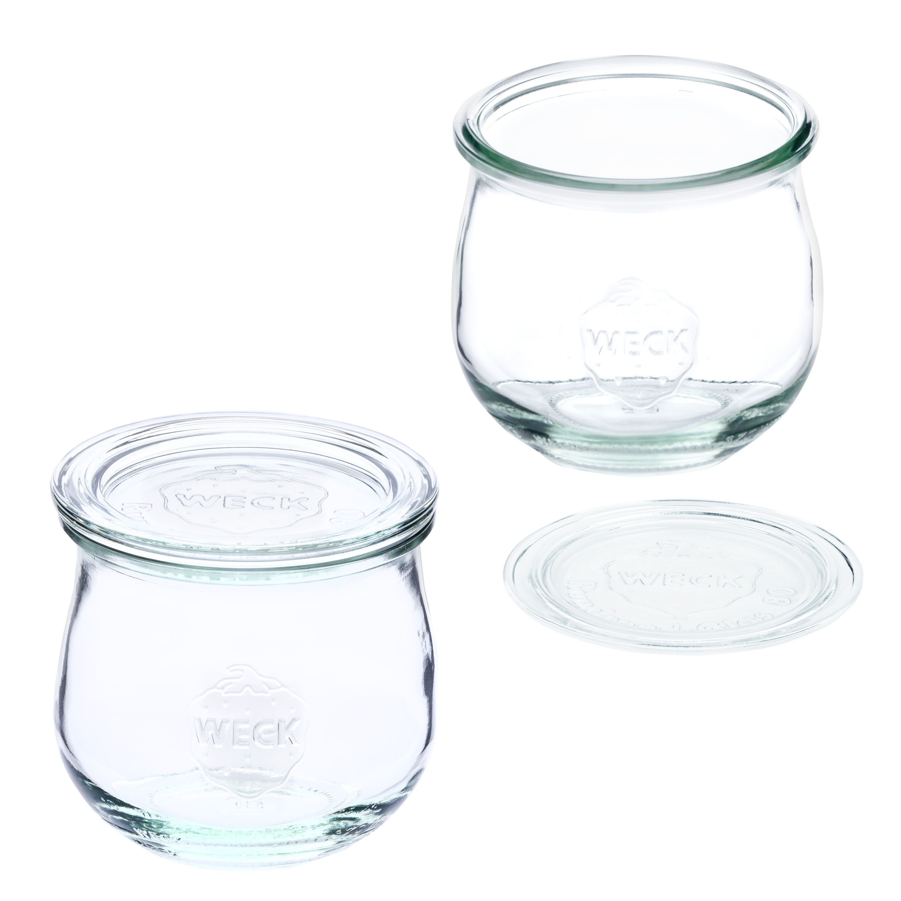 Einkochringe 370ml Glasdeckel Tulpenglas Gläser Klammer, Einmachglas Set Weck MamboCat 24er Glas