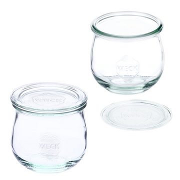 MamboCat Einmachglas 24er Set Weck Gläser 370ml Tulpenglas Glasdeckel Einkochringe Klammer, Glas