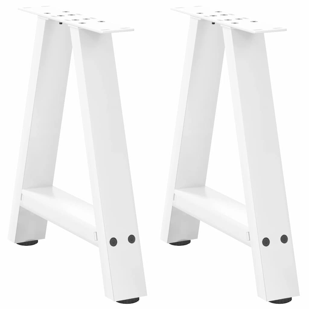vidaXL Tischbein Couchtischbeine A-Form 2 Stk. Weiß 50x(42-43) cm Stahl