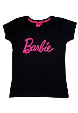 United Labels® T-Shirt Barbie T-Shirt Mädchen Oberteil kurzärmlig Schwarz/Grau 2er Pack