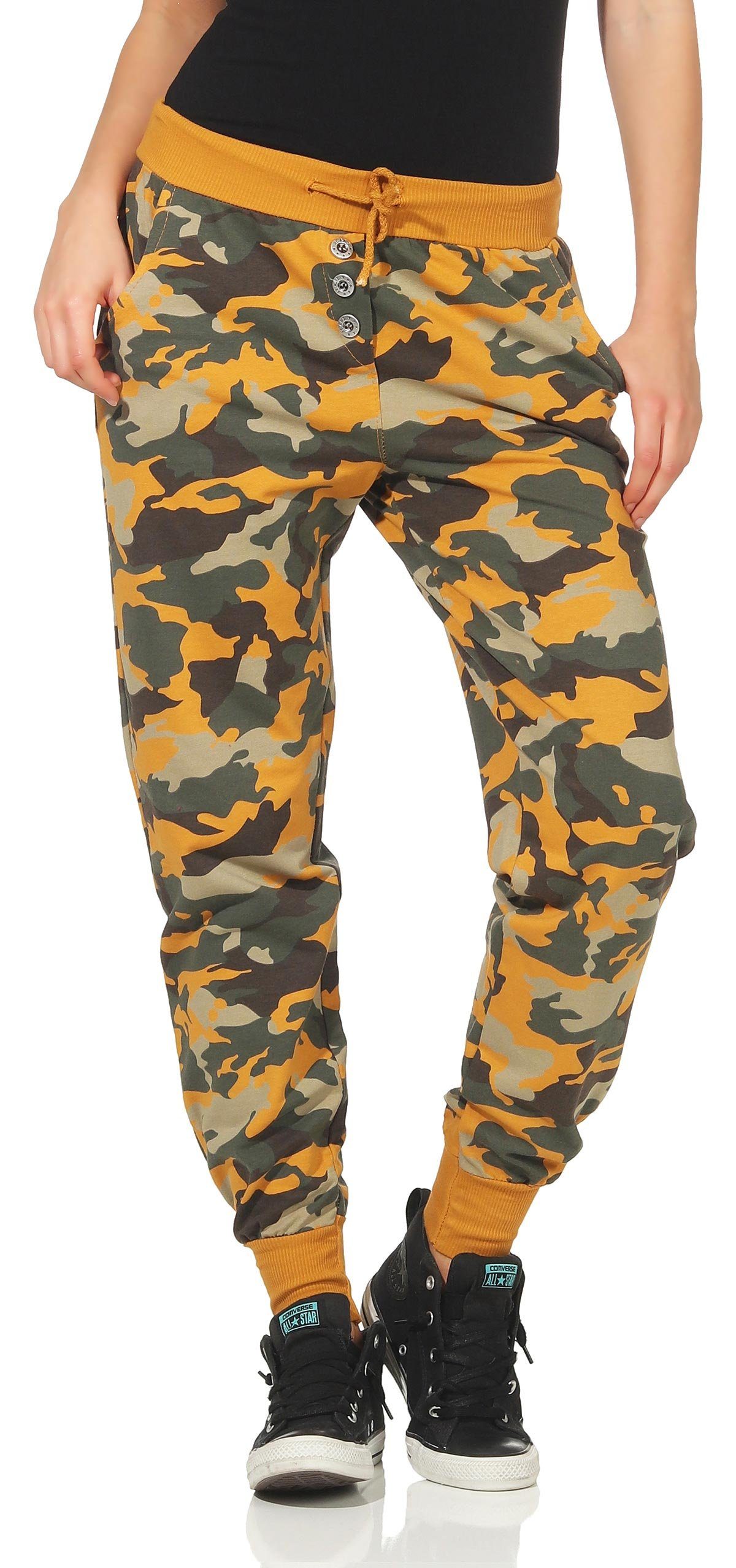 Sweathose than Look Jogginghose malito more im dunkelgelb 8019 fashion Camouflage